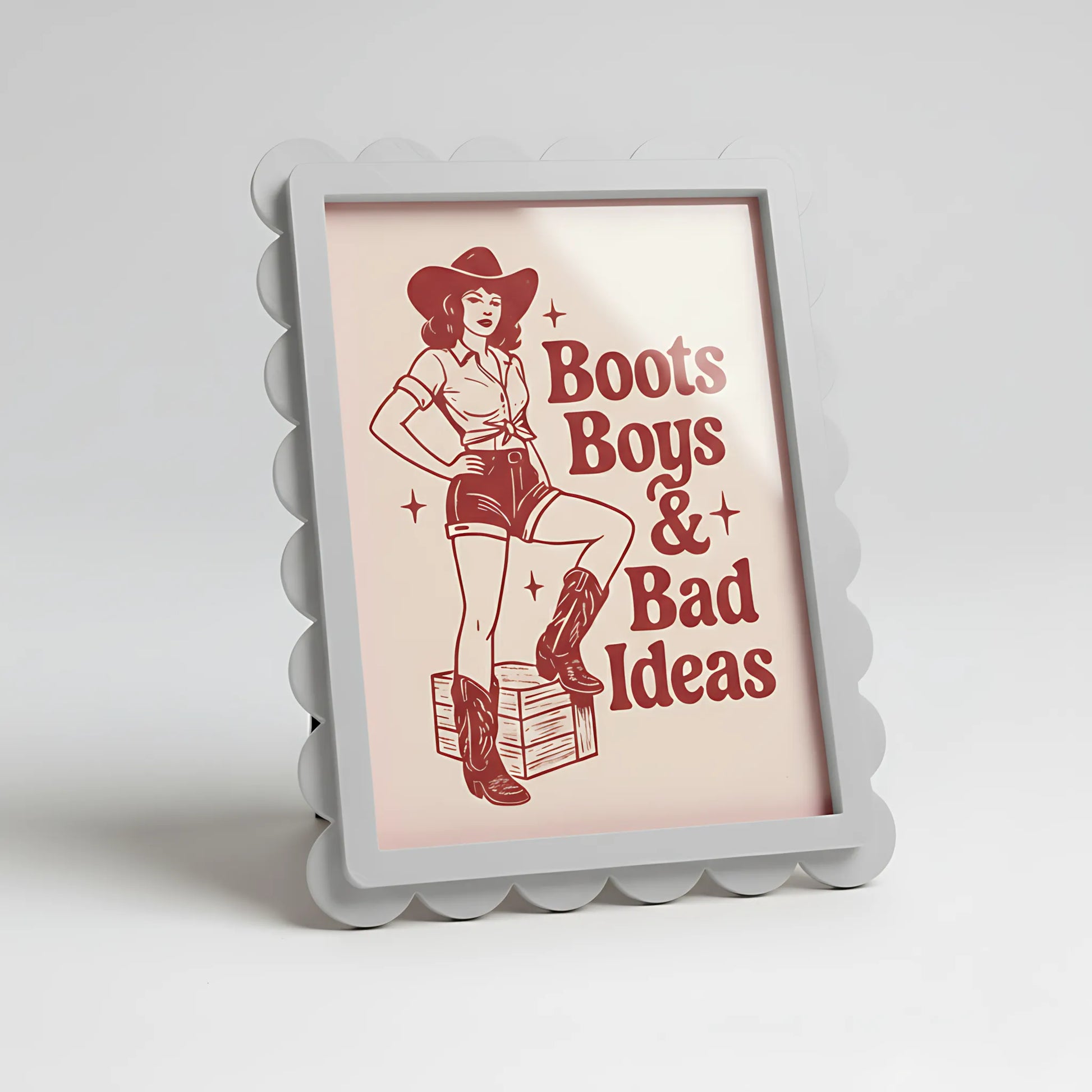 Magnetic Modular Scallop Plastic Frame - Grey - 5x7 inch