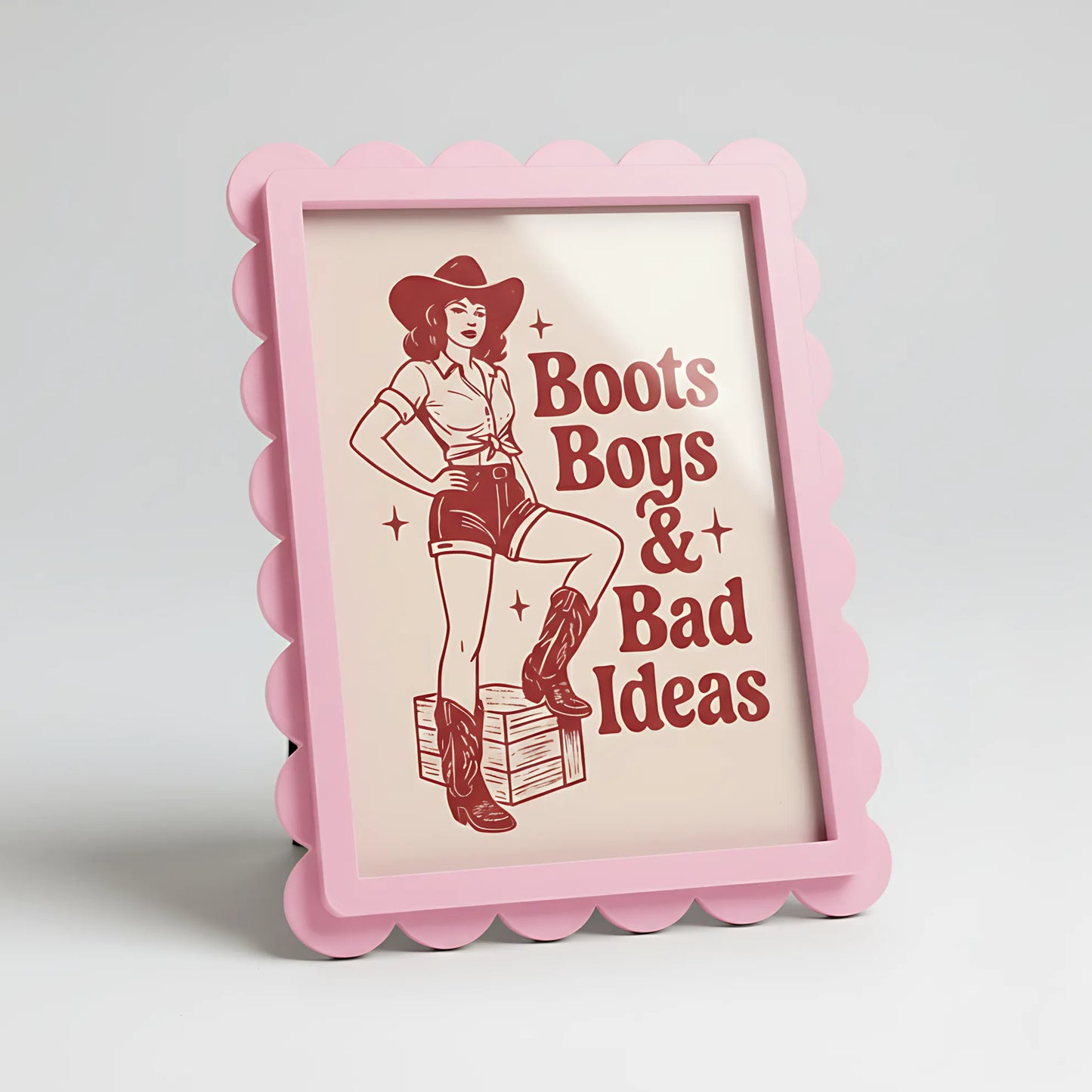 Magnetic Modular Scallop Plastic Frame - Light Pink - 5x7 inch