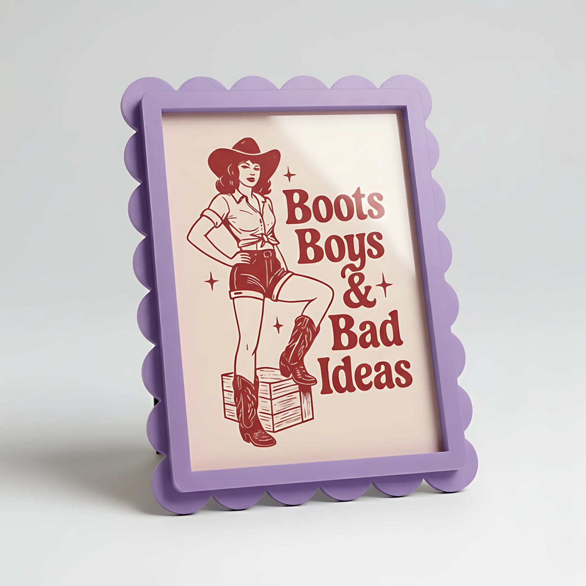 Magnetic Modular Scallop Plastic Frame - Light Purple - 5x7 inch