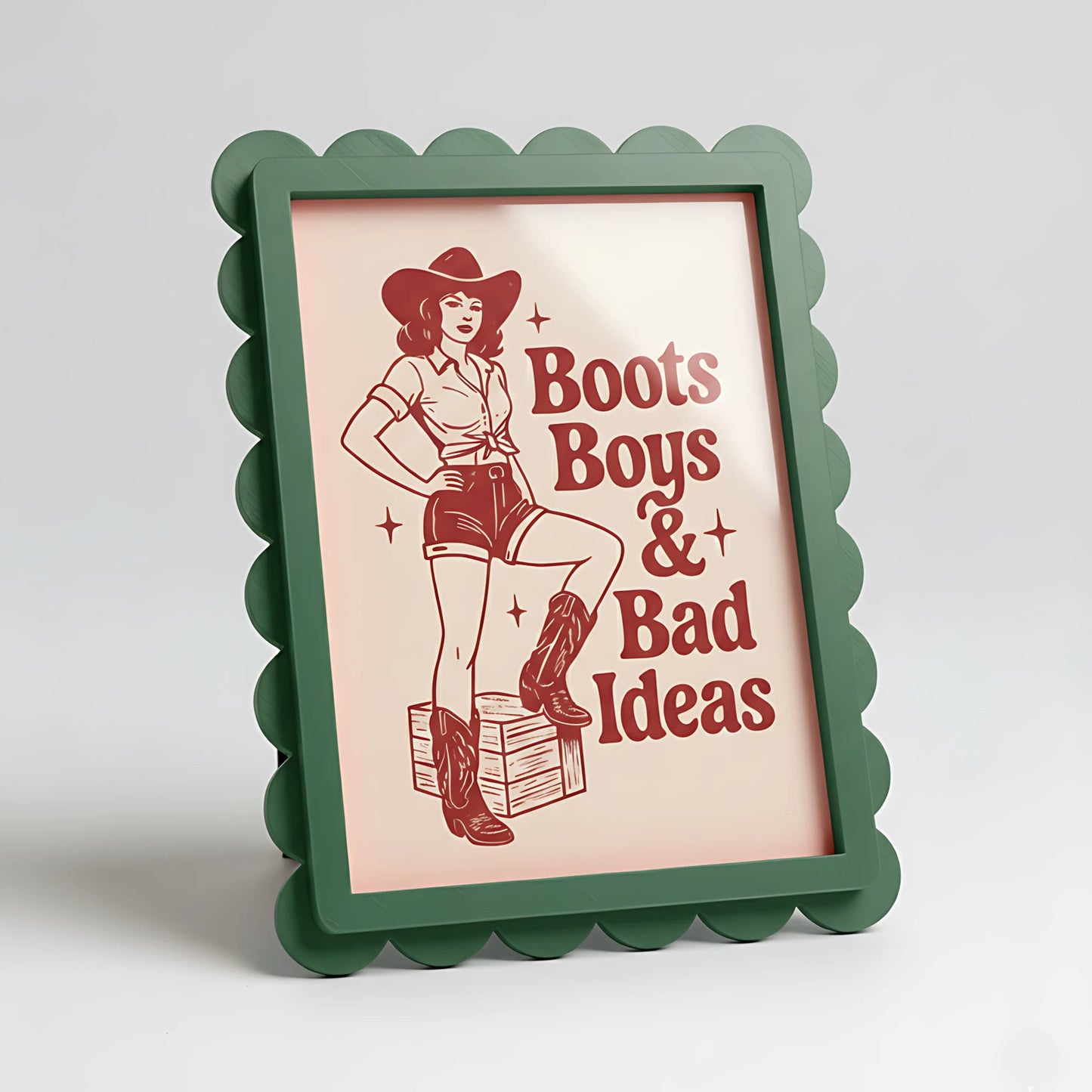 Magnetic Modular Scallop Plastic Frame - Matt Forest Green - 5x7 Inch