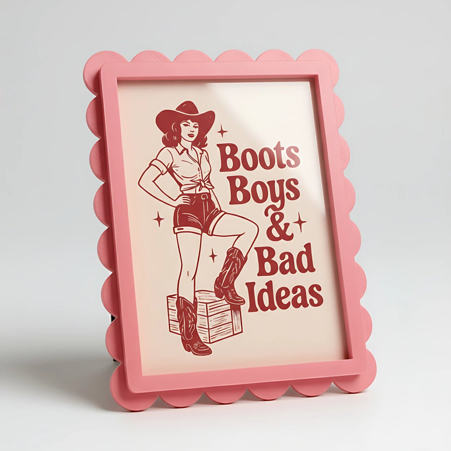 Magnetic Modular Scallop Plastic Frame - Matt Pottery Red - 5x7 Inch