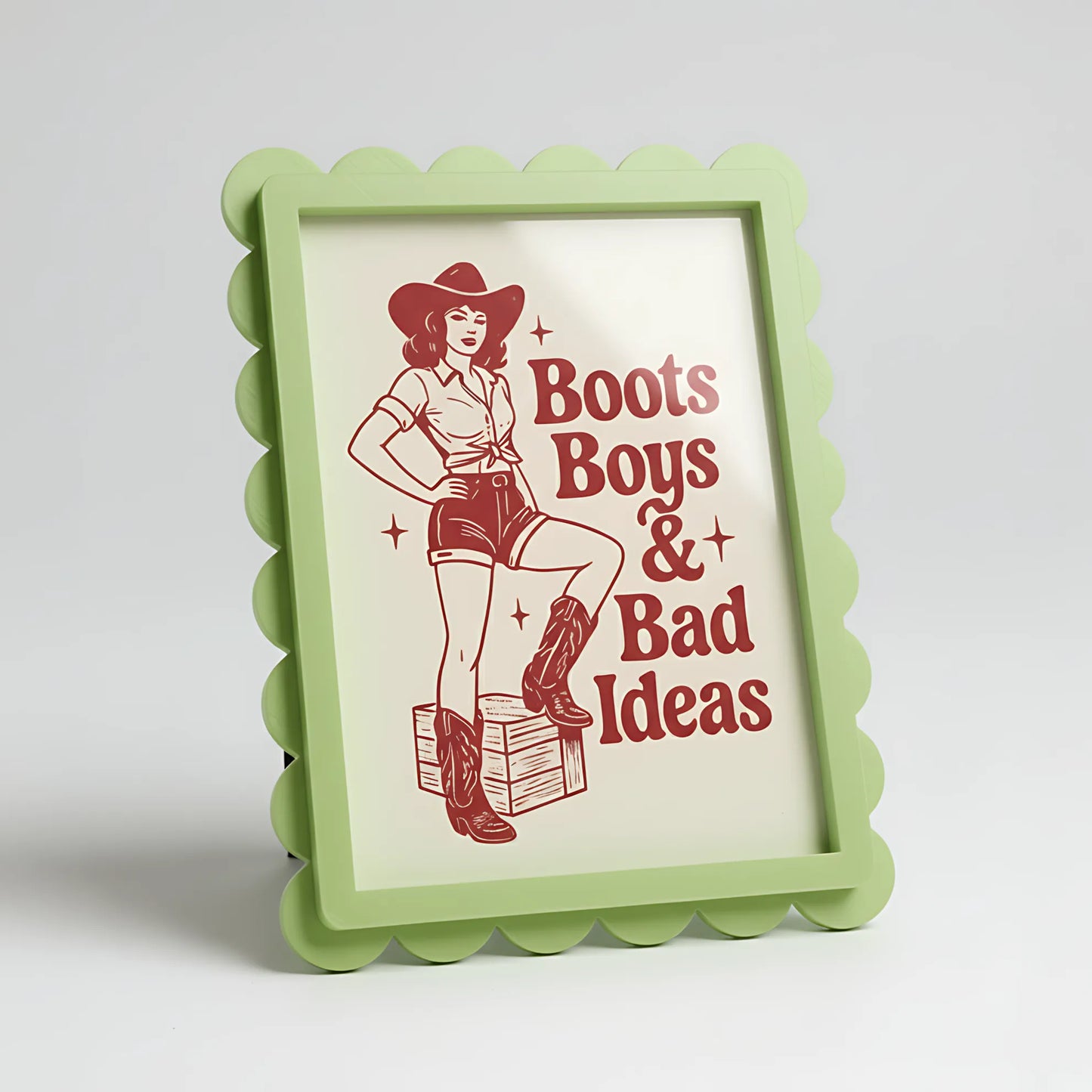 Magnetic Modular Scallop Plastic Frame - Pastel Green - 5x7 inch