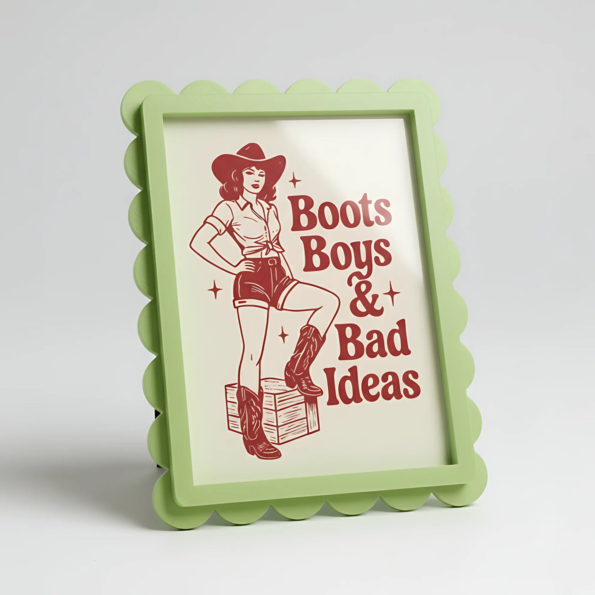 Magnetic Modular Scallop Plastic Frame - Pastel Green - 5x7 inch