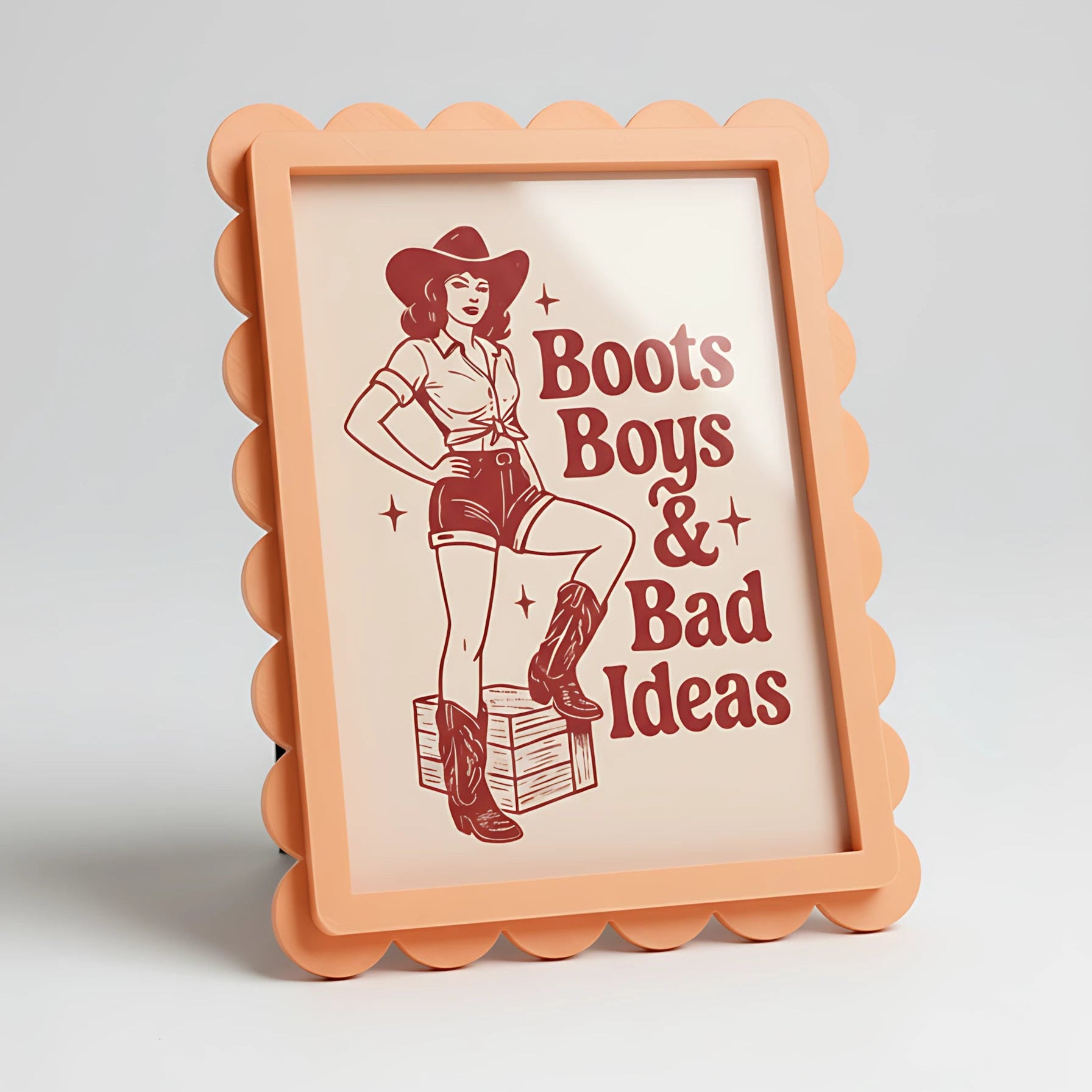 Magnetic Modular Scallop Plastic Frame - Peach - 5x7 Inch