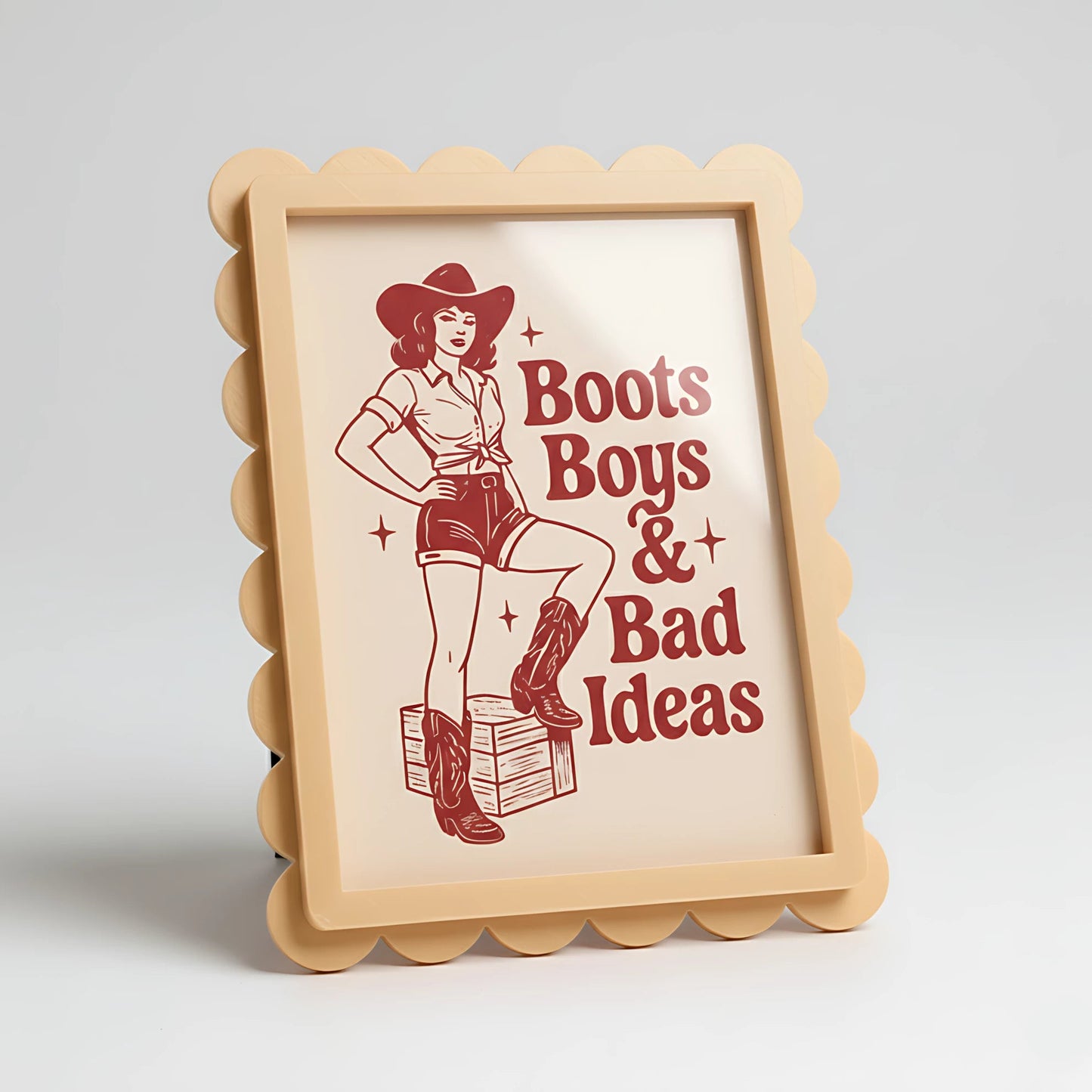 Magnetic Modular Scallop Plastic Frame - Sand - 5x7 Inch