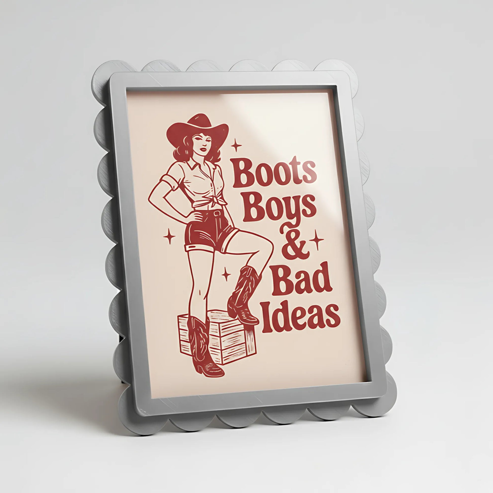 Magnetic Modular Scallop Plastic Frame - Silver Metal - 5x7 Inch