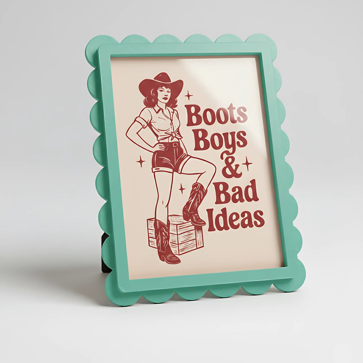 Magnetic Modular Scallop Plastic Frame - Teal - 5x7 inch