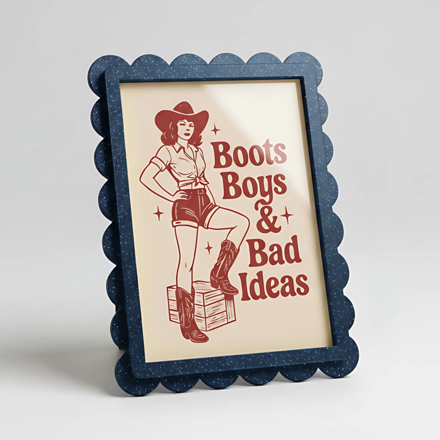 Magnetic Modular Scallop Plastic Frame - Twinkling Blue - 5x7 Inch