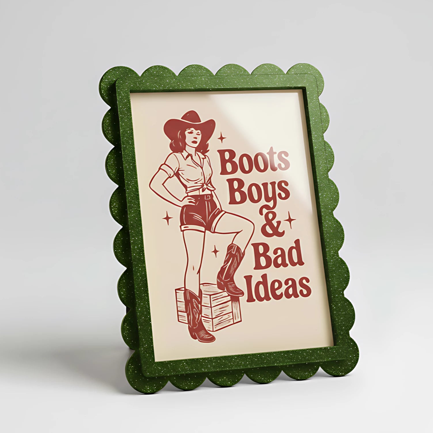 Magnetic Modular Scallop Plastic Frame - Twinkling Green - 5x7 Inch