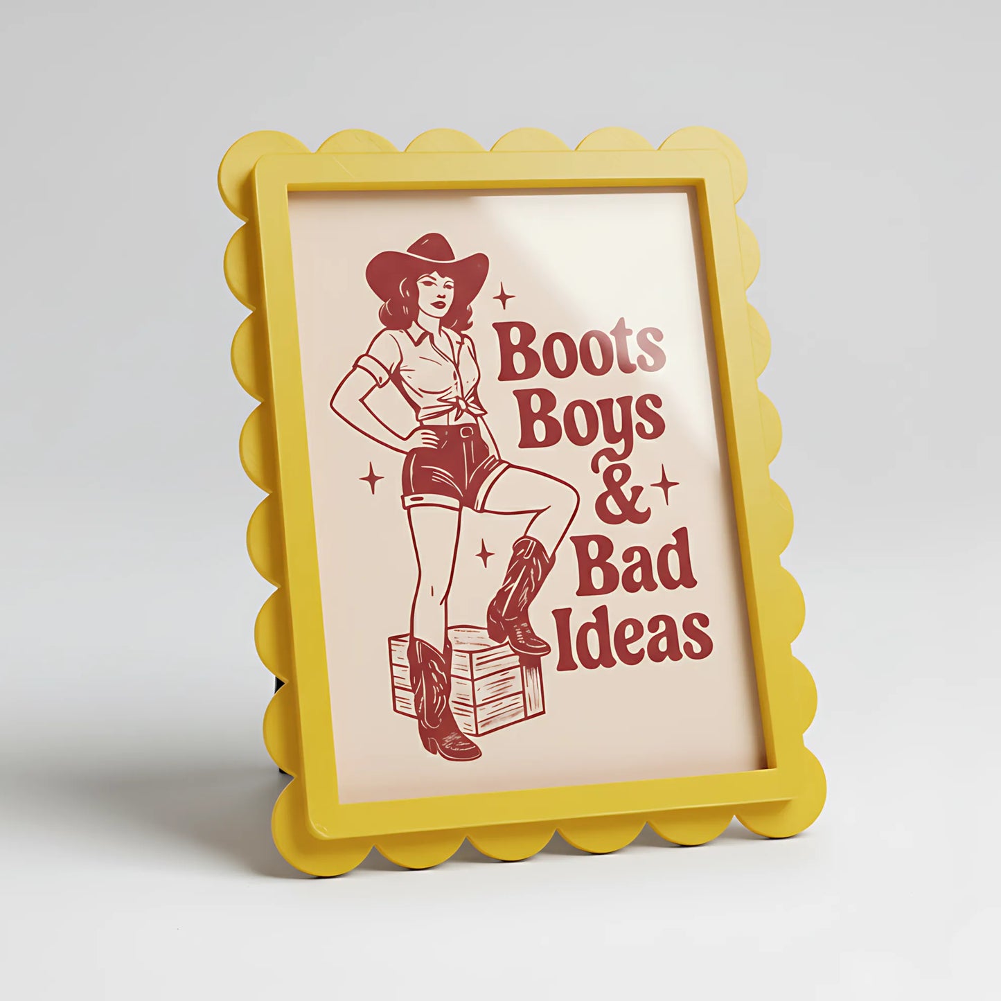 Magnetic Modular Scallop Plastic Frame - Yellow - 5x7 inch