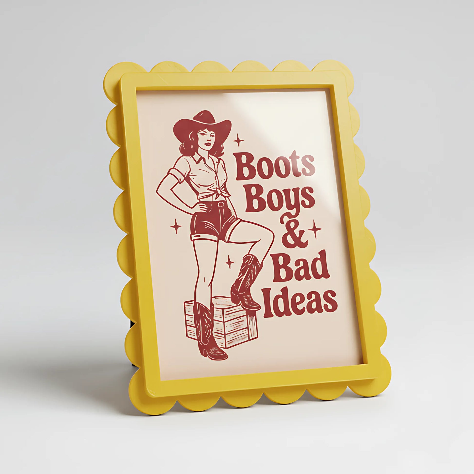 Magnetic Modular Scallop Plastic Frame - Yellow - 5x7 inch