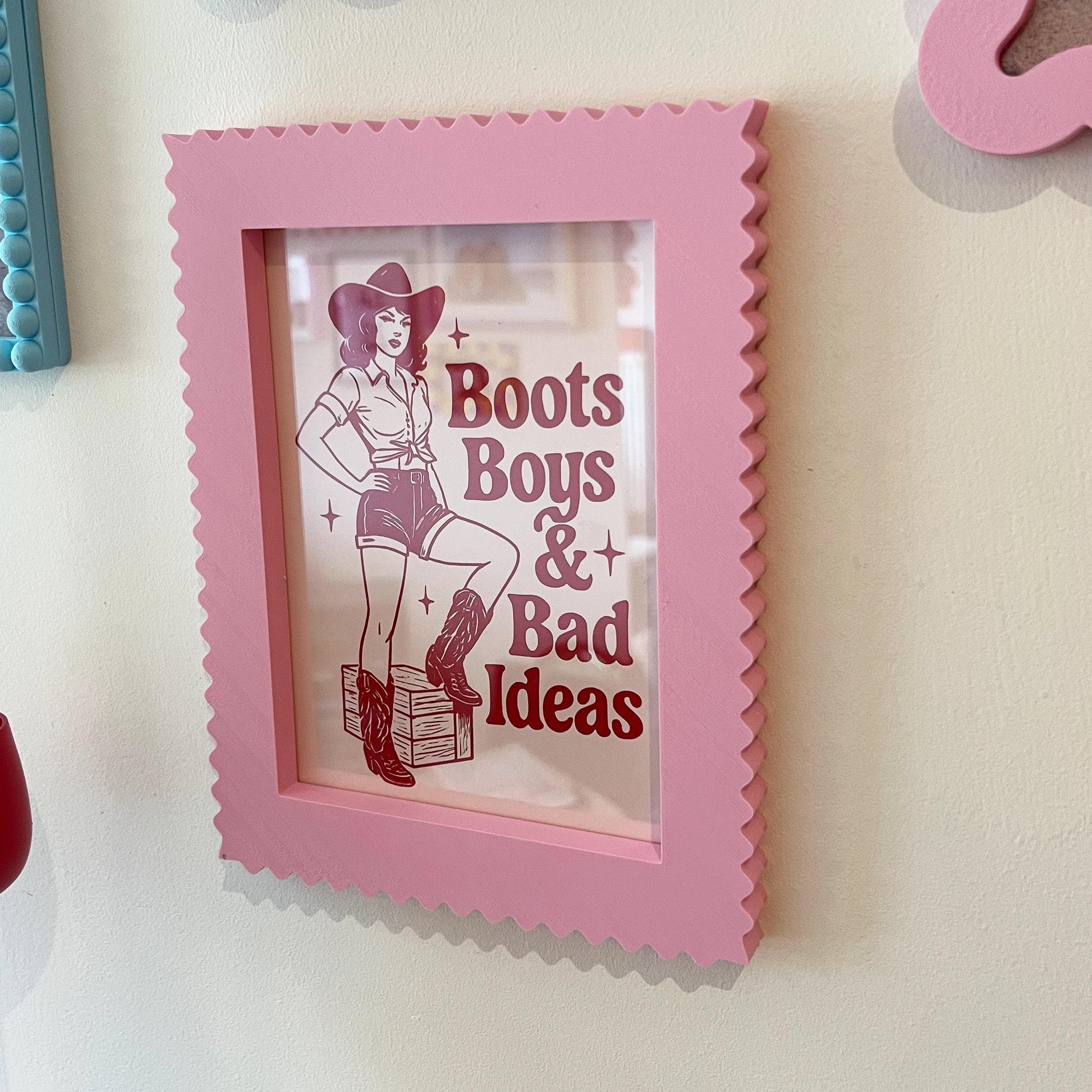 Magnetic Modular Squiggle Plastic Frame - Blood Orange - 5x7 Inch