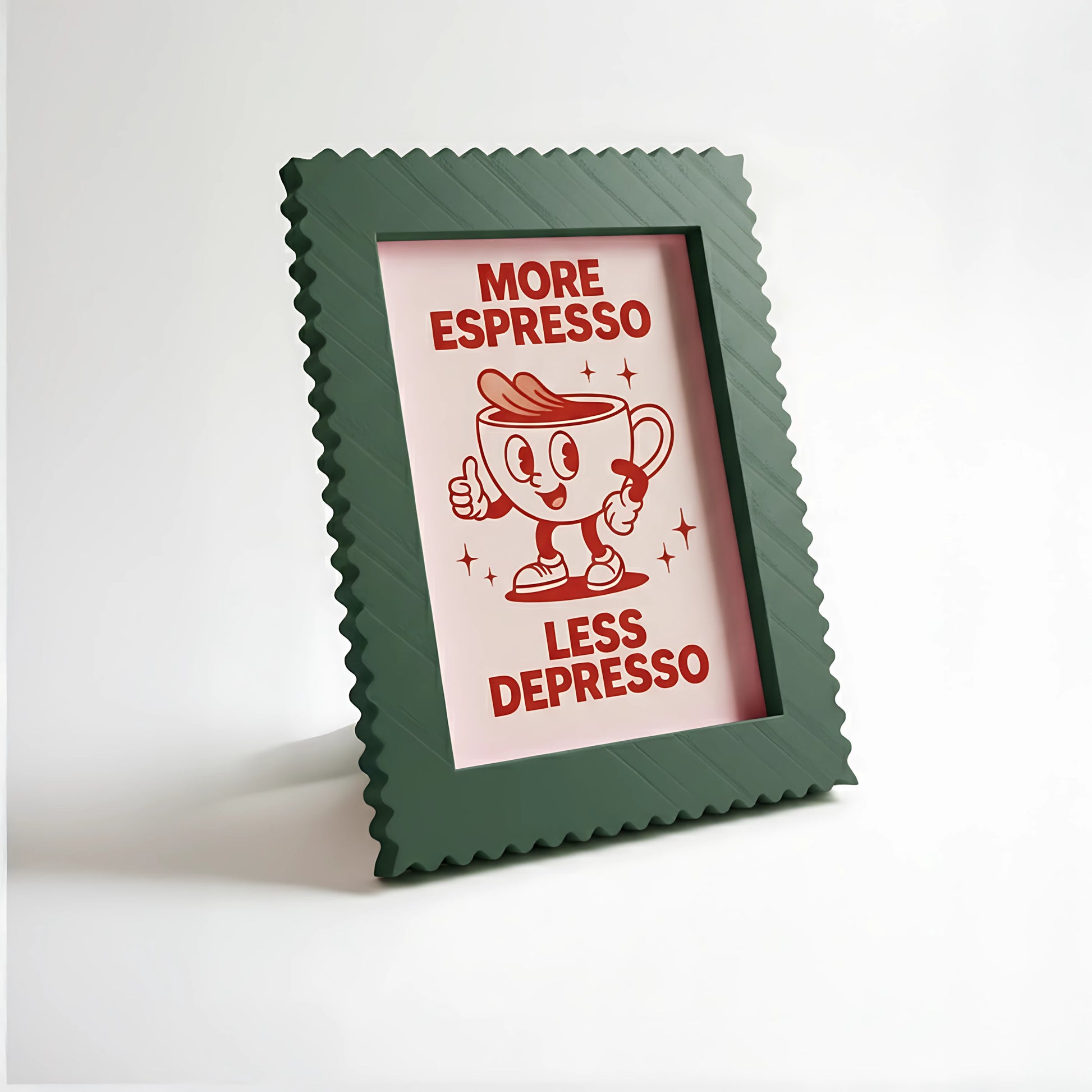 Magnetic Modular Squiggle Plastic Frame - Forest Green - 5x7 Inch