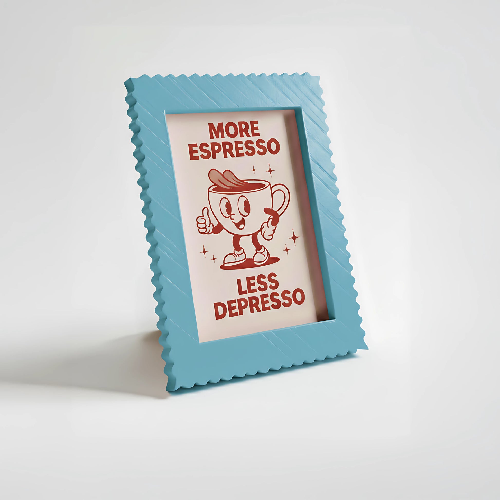 Magnetic Modular Squiggle Plastic Frame - Matt Ice Blue - 5x7 Inch