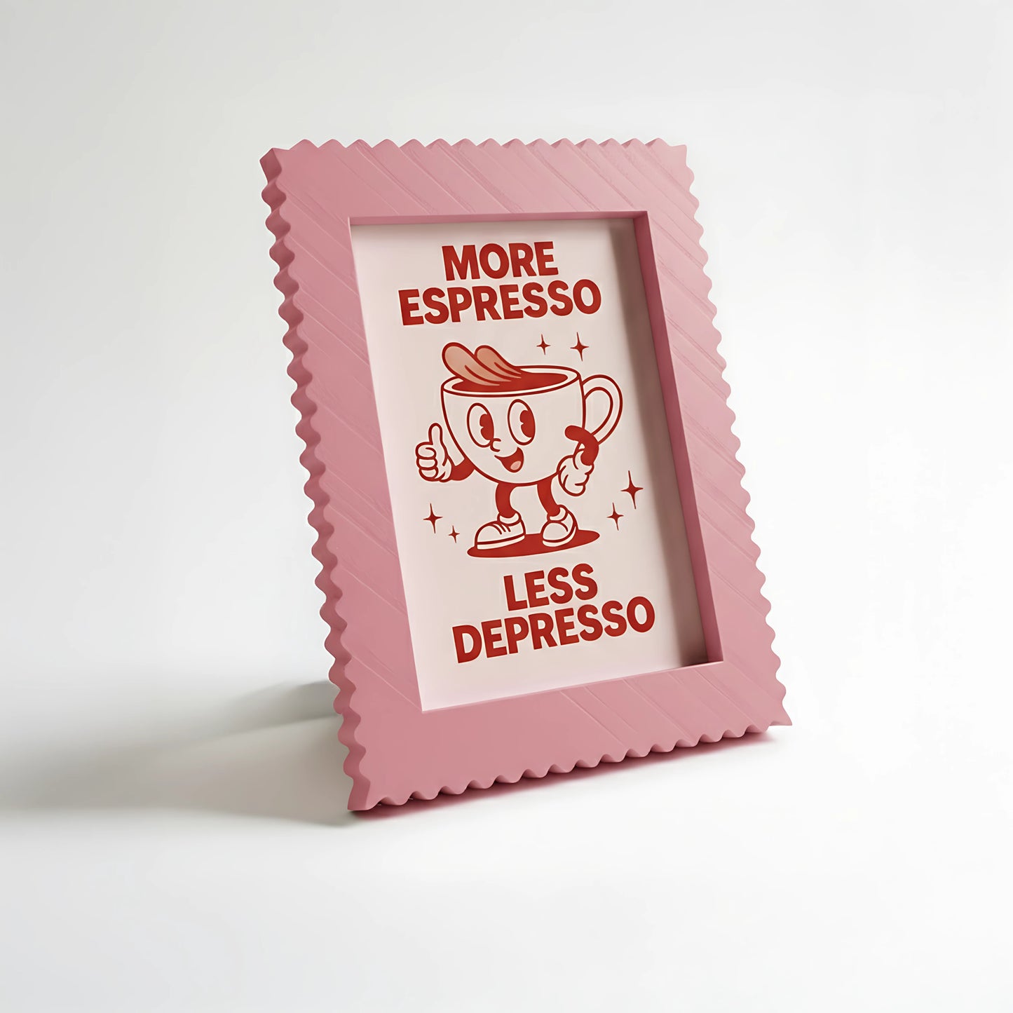 Magnetic Modular Squiggle Plastic Frame - Matt Pottery Red - 5x7 Inch