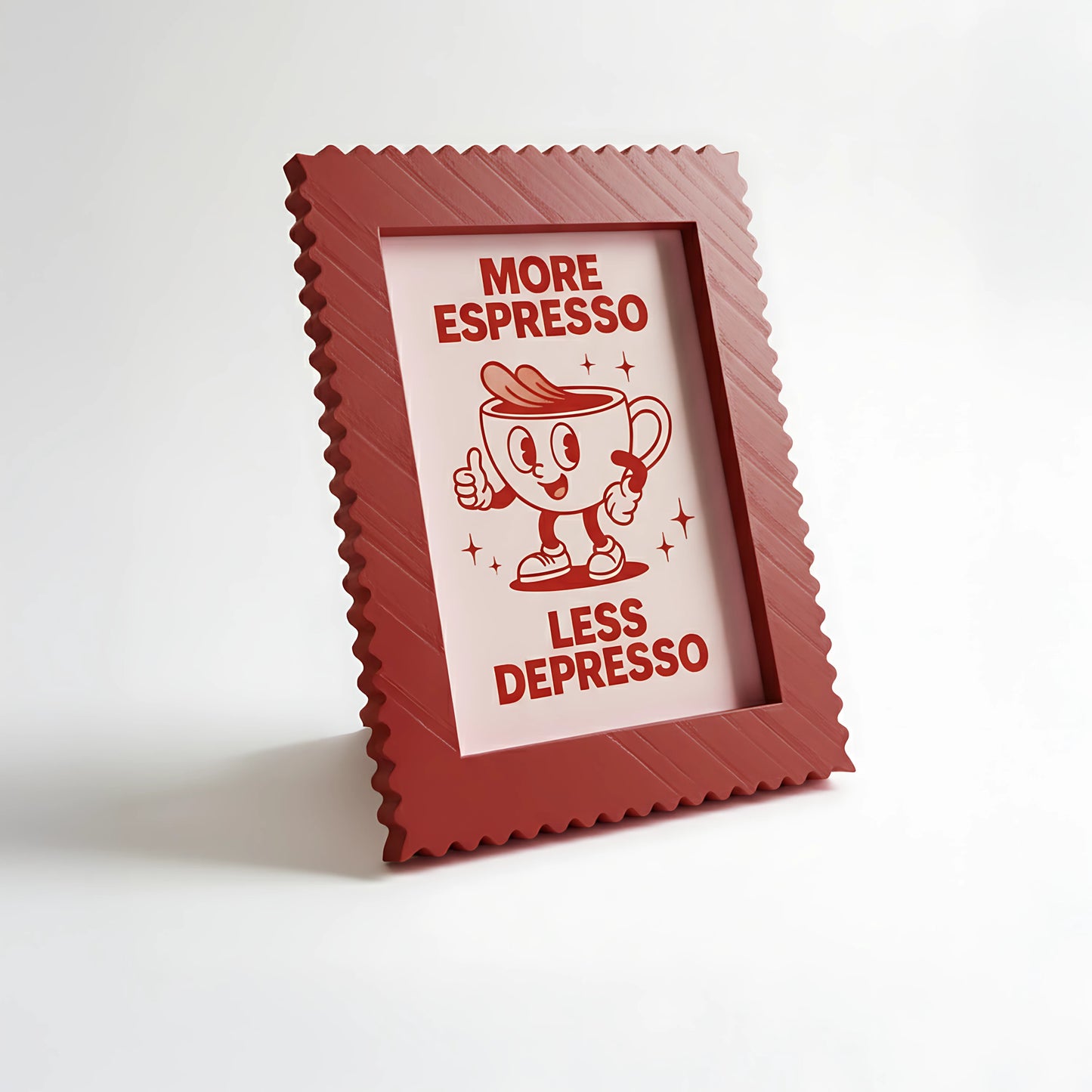 Magnetic Modular Squiggle Plastic Frame - Matt Ruby Red - 5x7 Inch