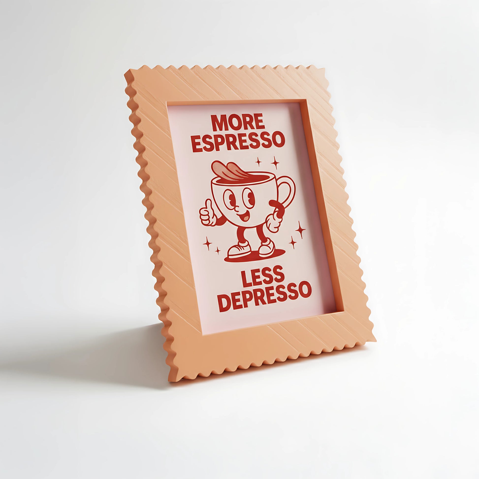 Magnetic Modular Squiggle Plastic Frame - Peach - 5x7 Inch