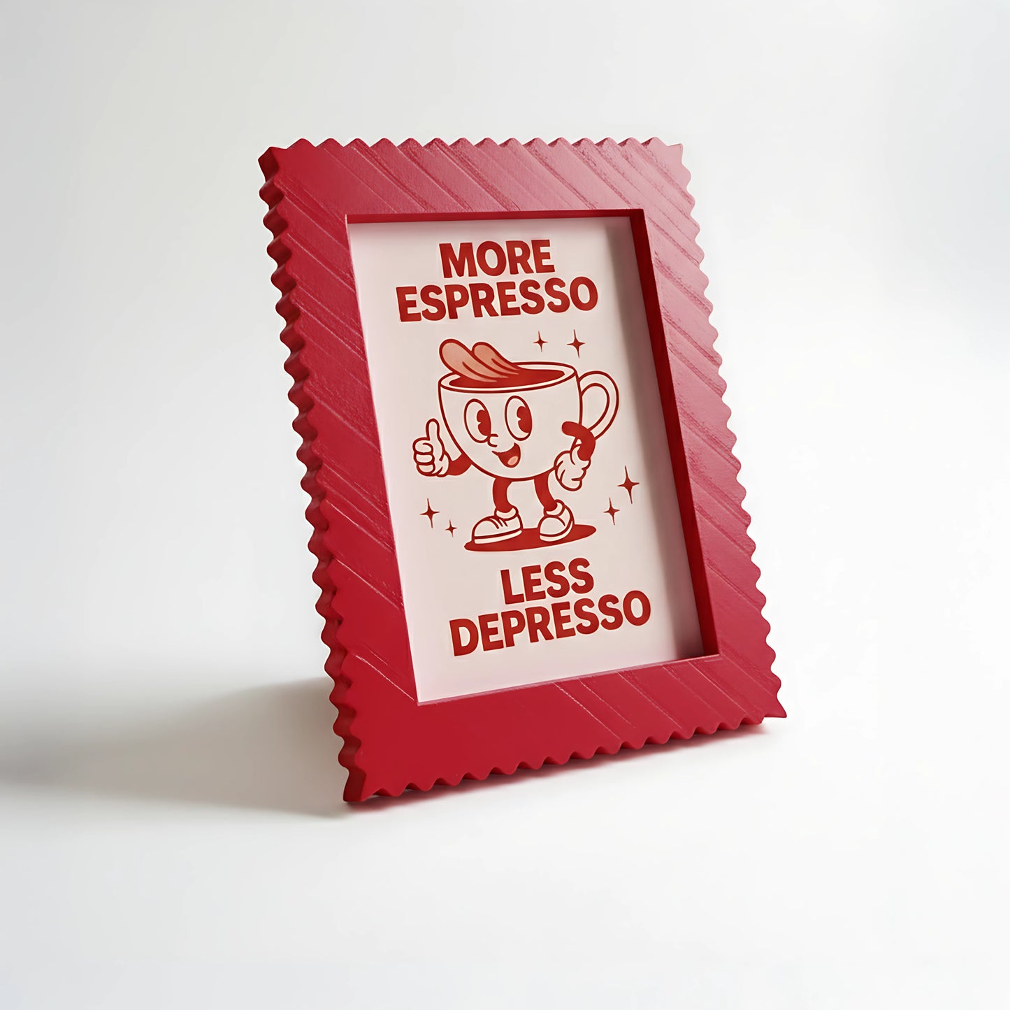 Magnetic Modular Squiggle Plastic Frame - Raspberry Red - 5x7 Inch