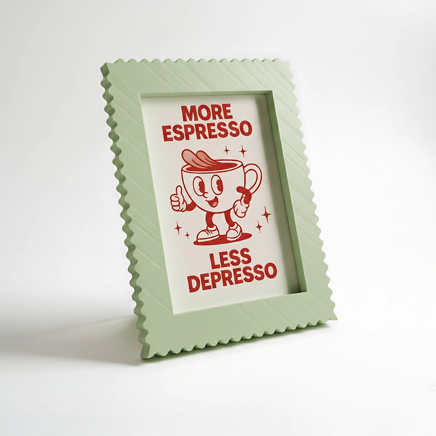 Magnetic Modular Squiggle Plastic Frame - Sage Green - 5x7 Inch