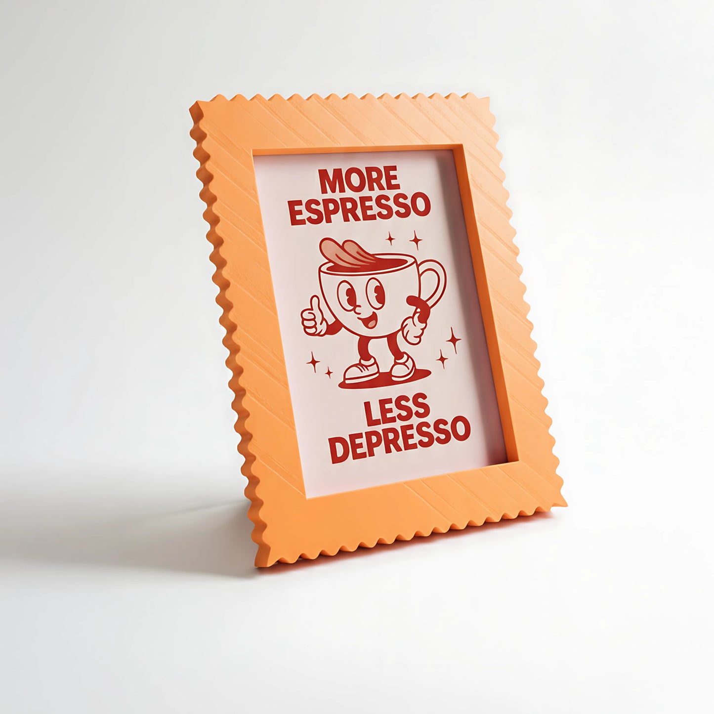 Magnetic Modular Squiggle Plastic Frame - Tangerine Orange - 5x7 Inch