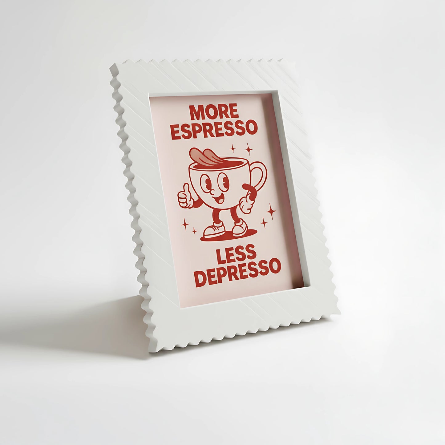 Magnetic Modular Squiggle Plastic Frame - White - 5x7 Inch