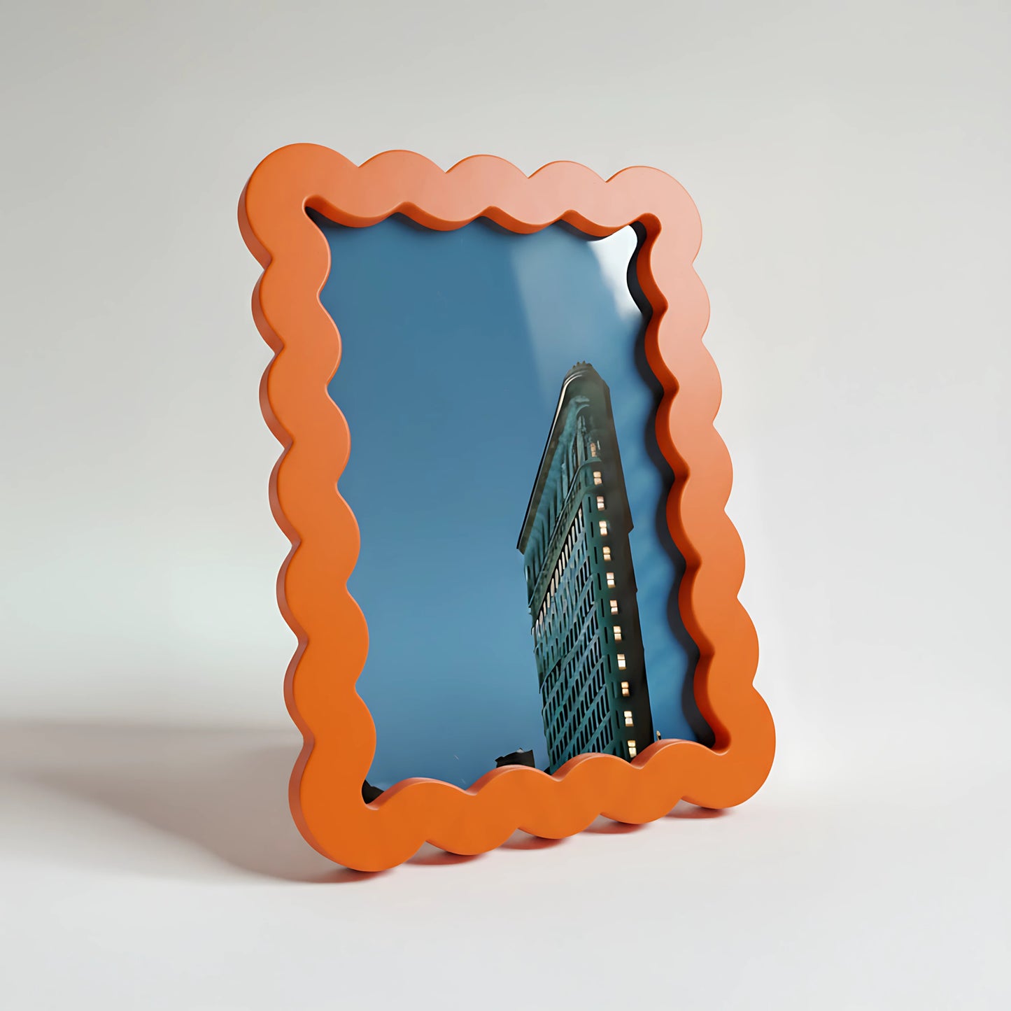 Magnetic Modular Wavey Plastic Frame - Tangerine Orange - 5x7 Inch