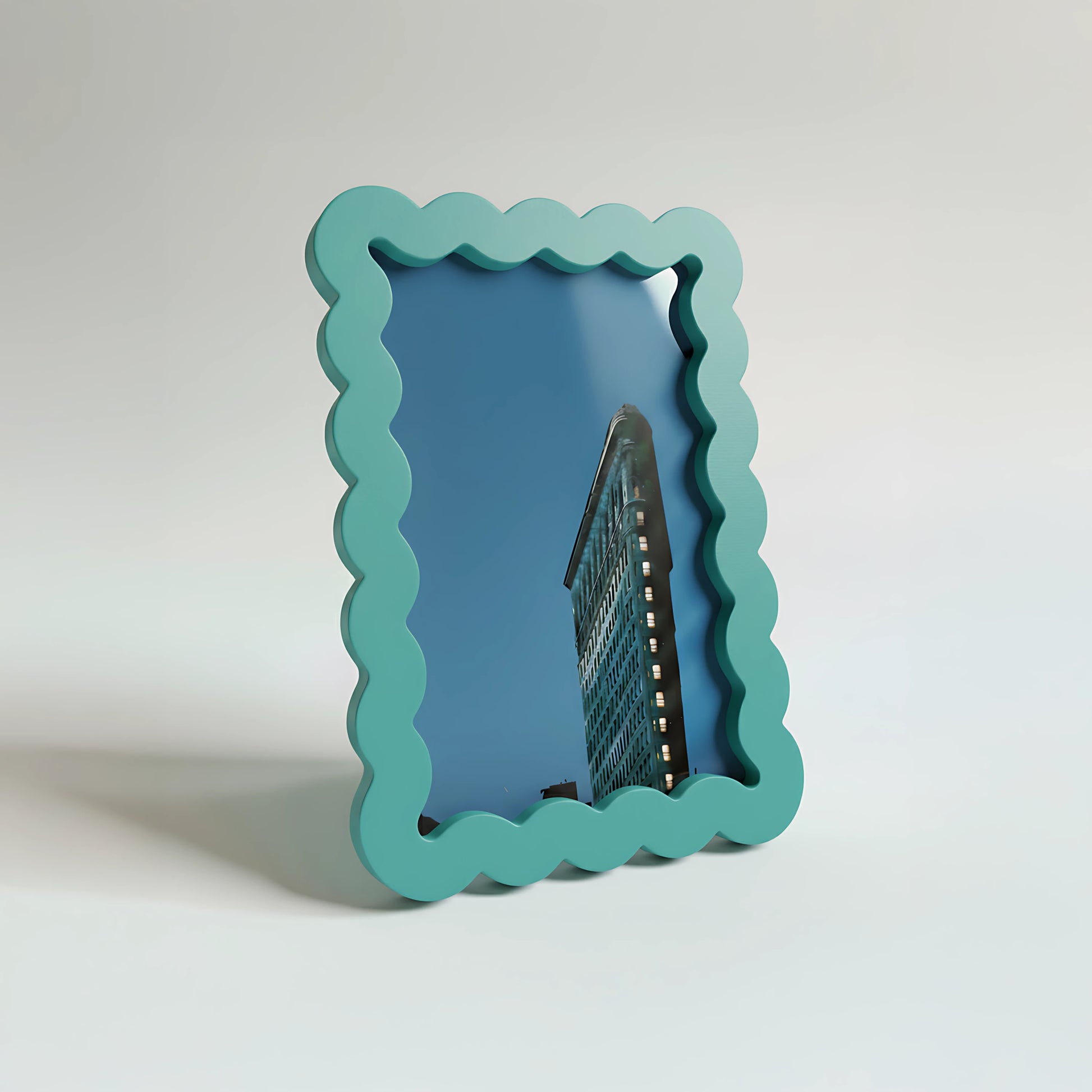 Magnetic Modular Wavey Plastic Frame - Teal - 5x7 Inch