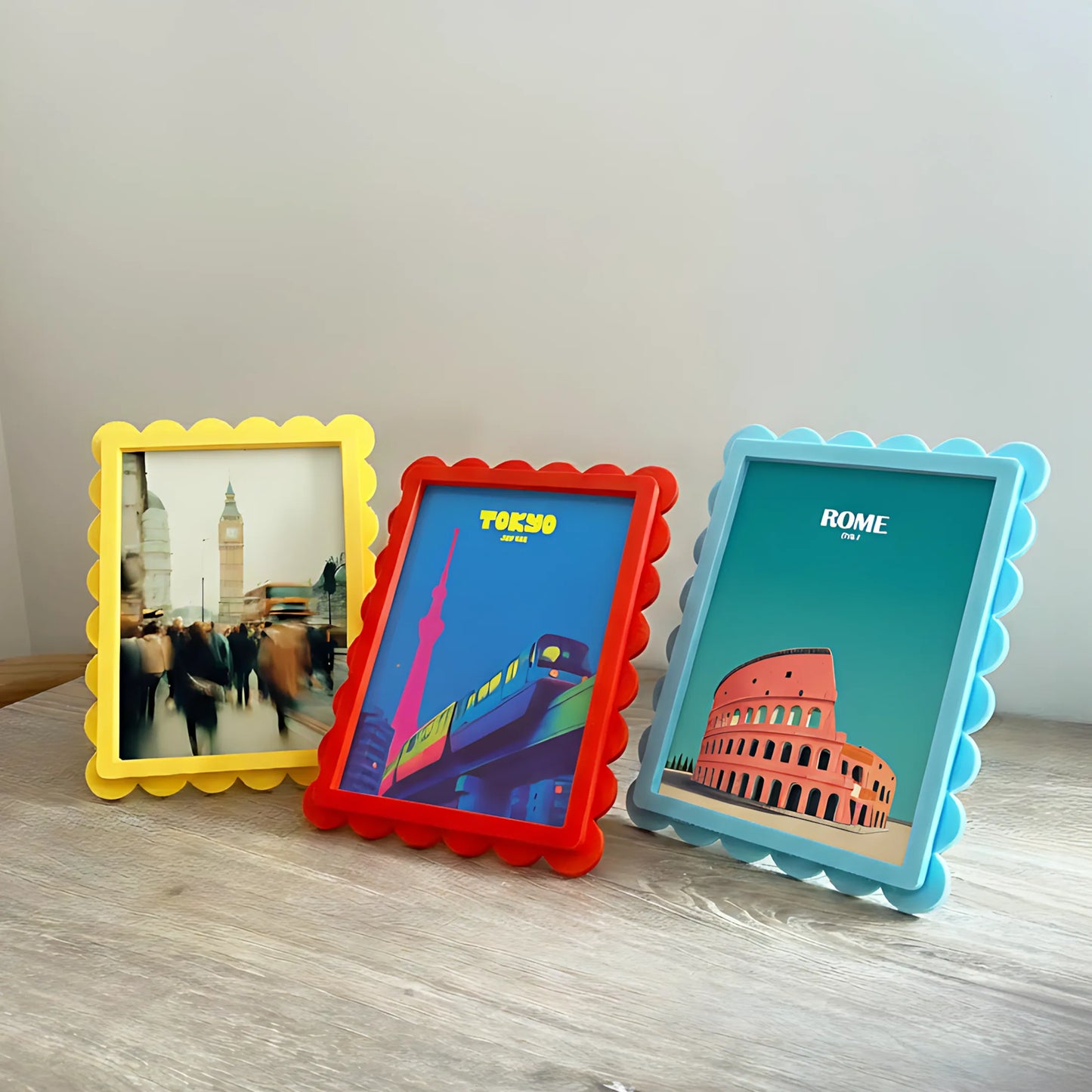 Magnetic Modular Scallop Plastic Frame - Terracotta - 5x7 Inch