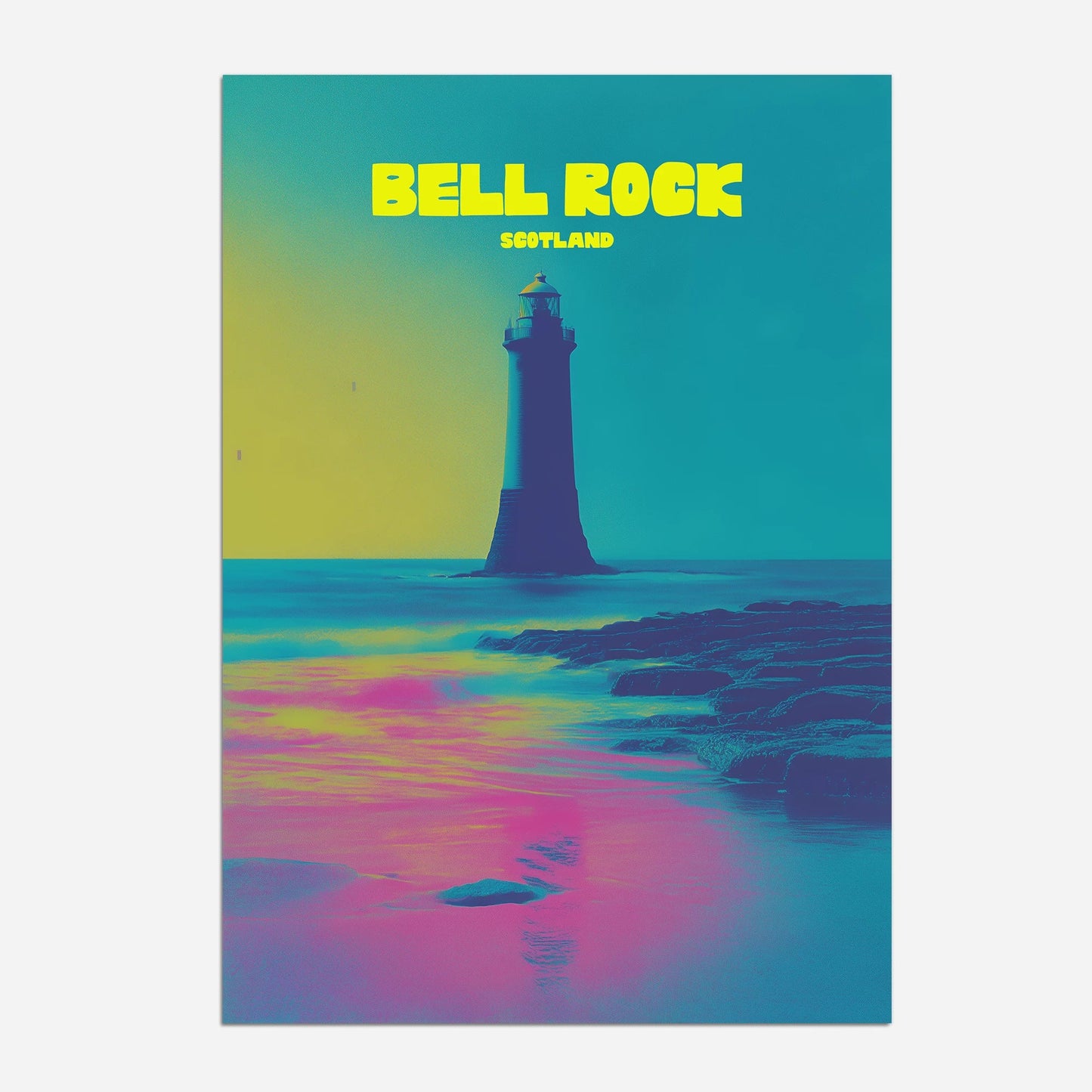 Bell Rock Lighthouse Scotland Travel Poster - Postered