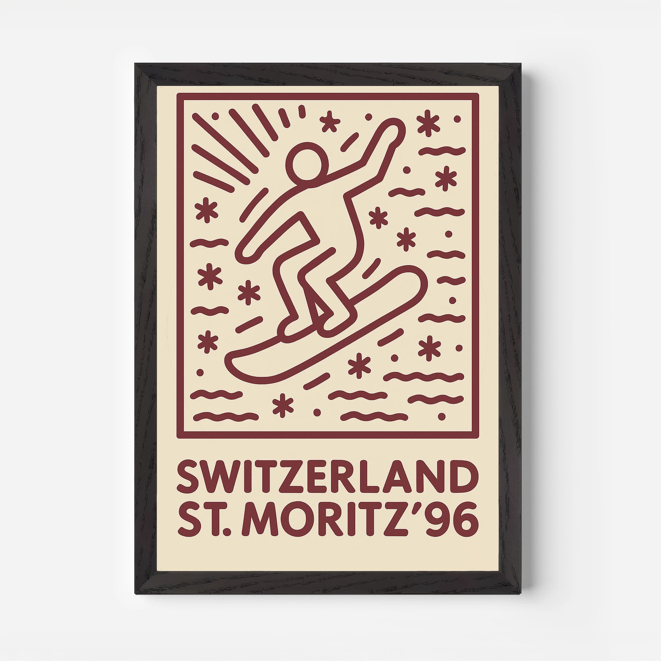 St. Moritz Switzerland '96 Europe Travel Poster