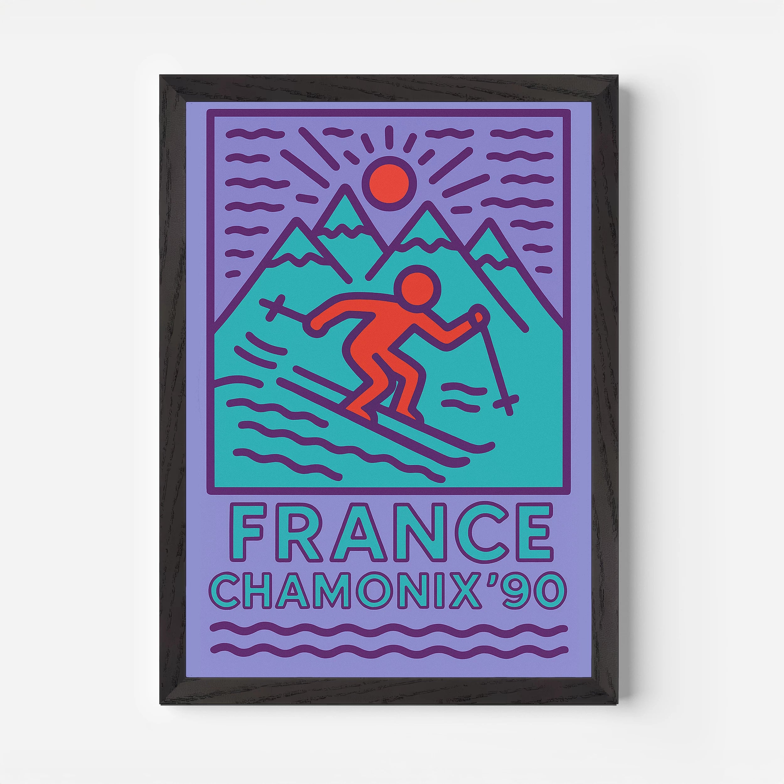 Chamonix France '90 Europe Travel Poster
