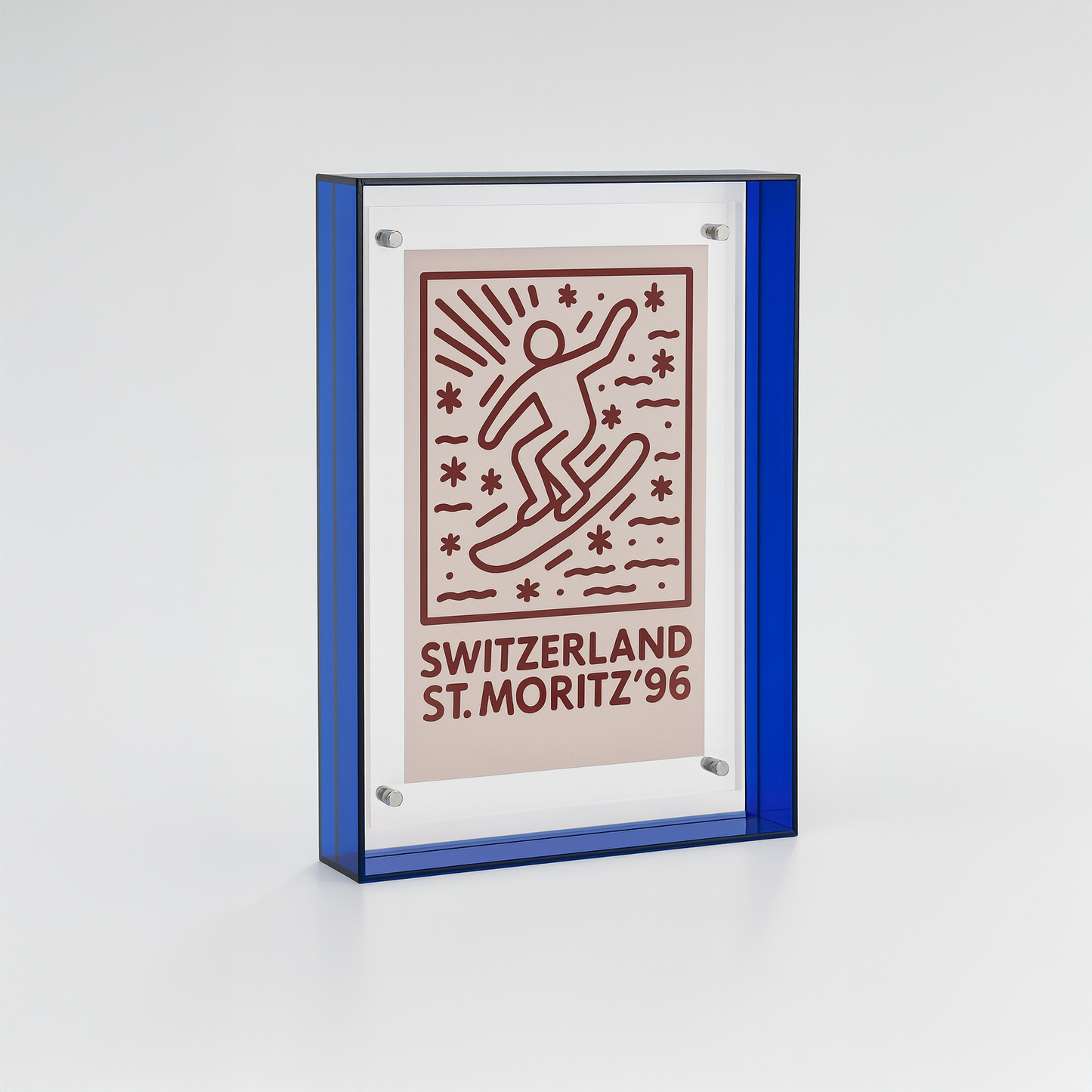 Coloured Transparent Acrylic Picture Frame - Blue