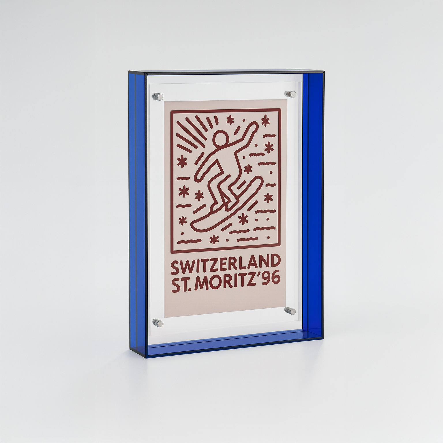 Coloured Transparent Acrylic Picture Frame - Blue