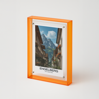 Coloured Transparent Acrylic Picture Frame - Orange