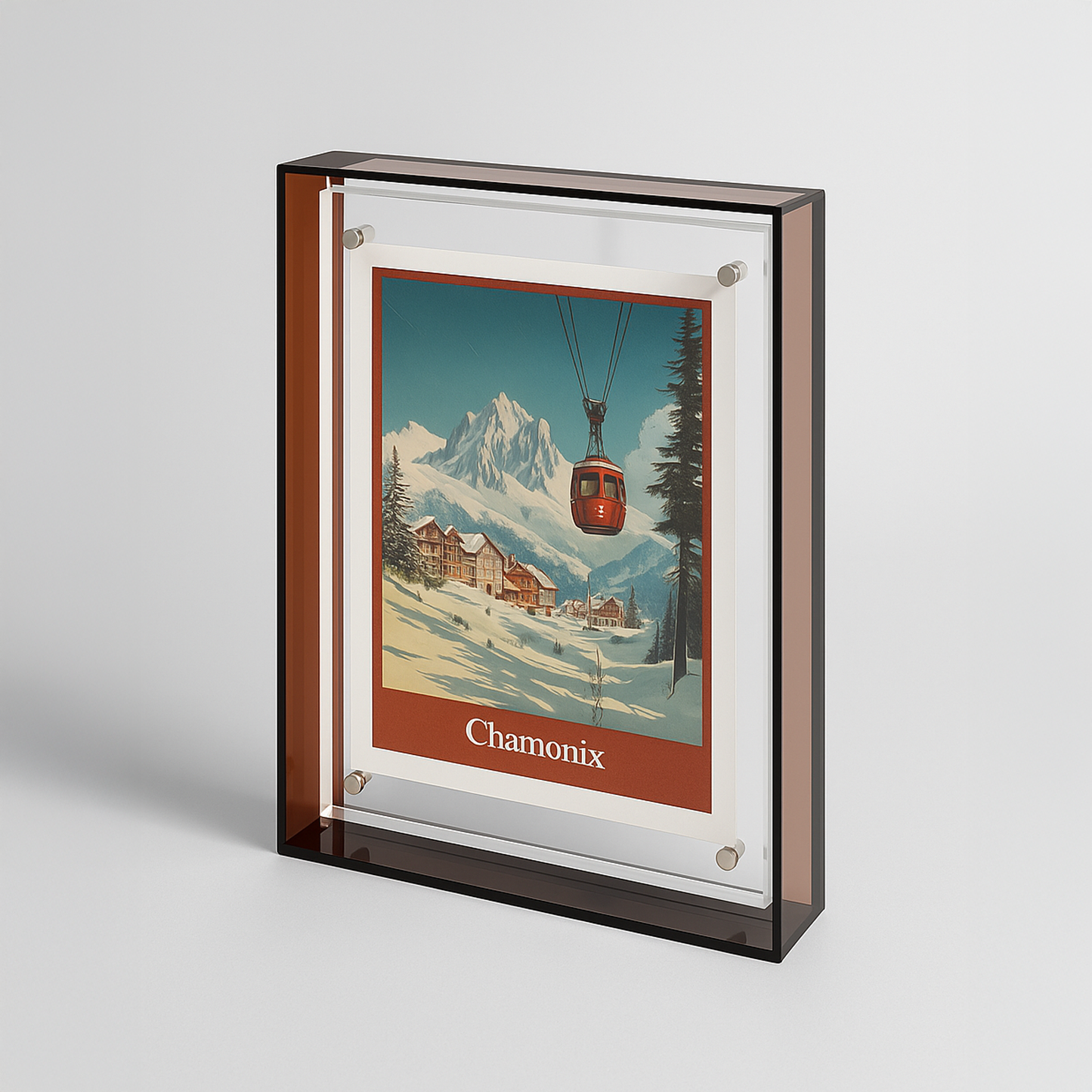 Coloured Transparent Acrylic Picture Frame - Brown
