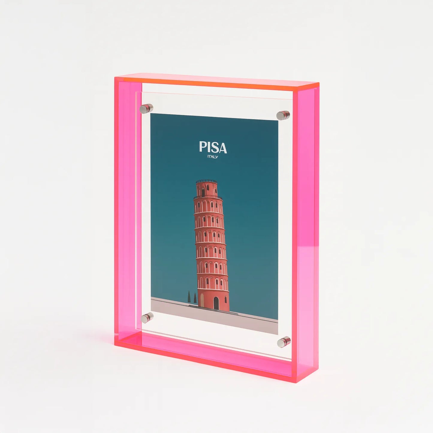 Coloured Transparent Acrylic Picture Frame - Pink.