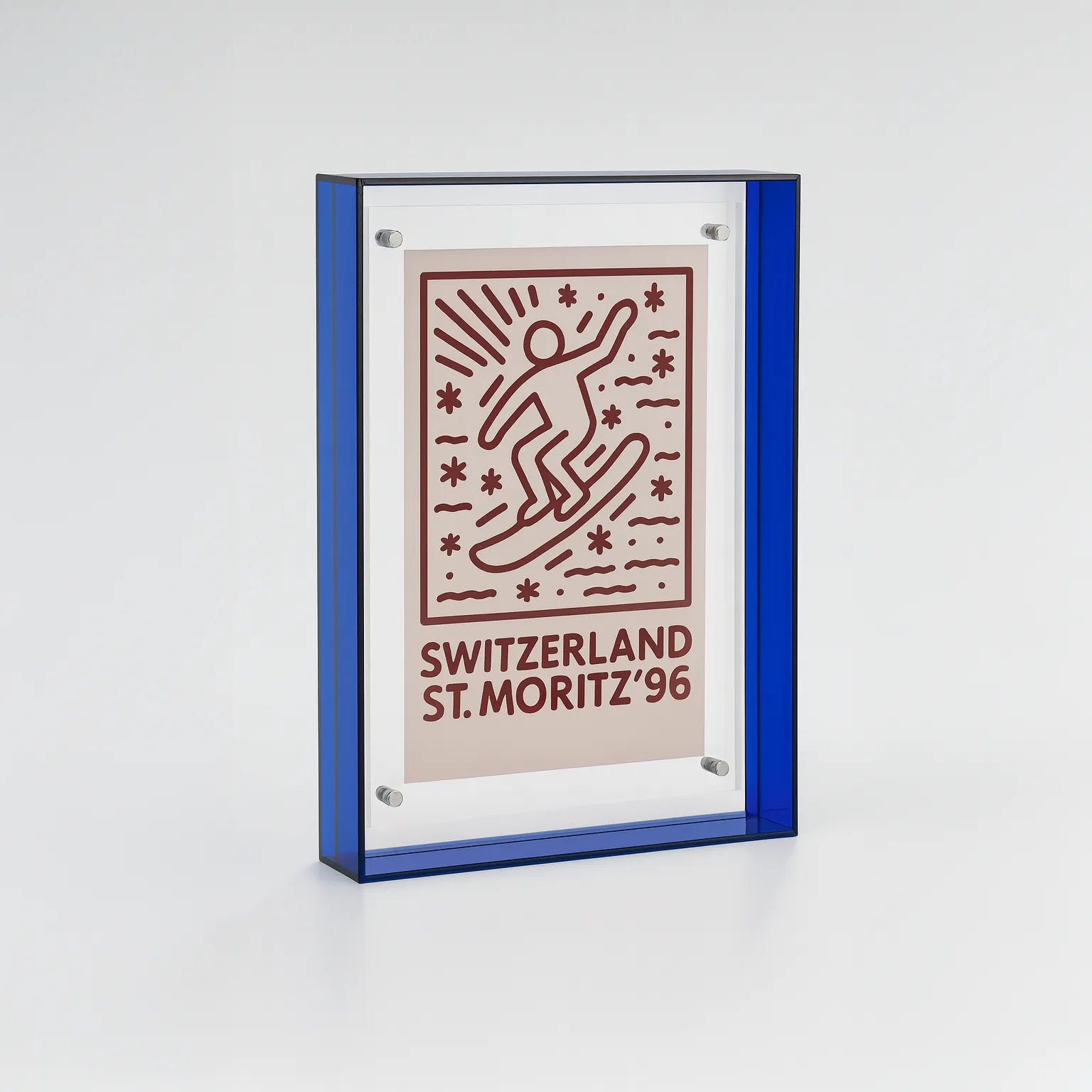 Coloured Transparent Acrylic Picture Frame - Blue