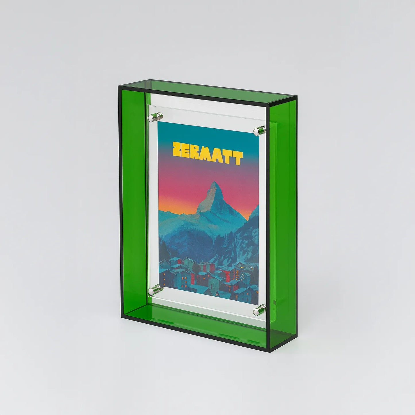 Coloured Transparent Acrylic Picture Frame - Green