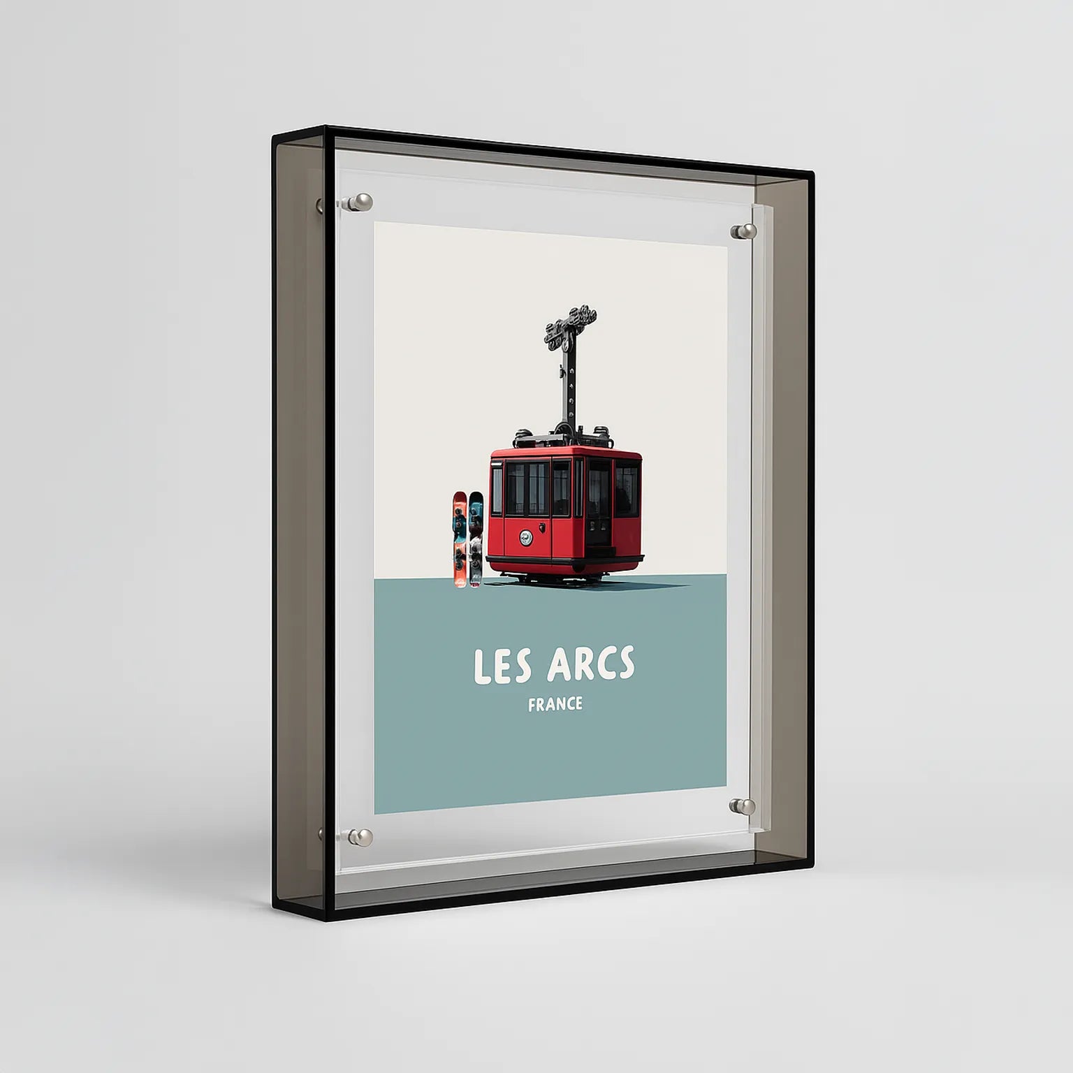 Coloured Transparent Acrylic Picture Frame - Grey.