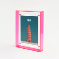 Coloured Transparent Acrylic Picture Frame - Pink.