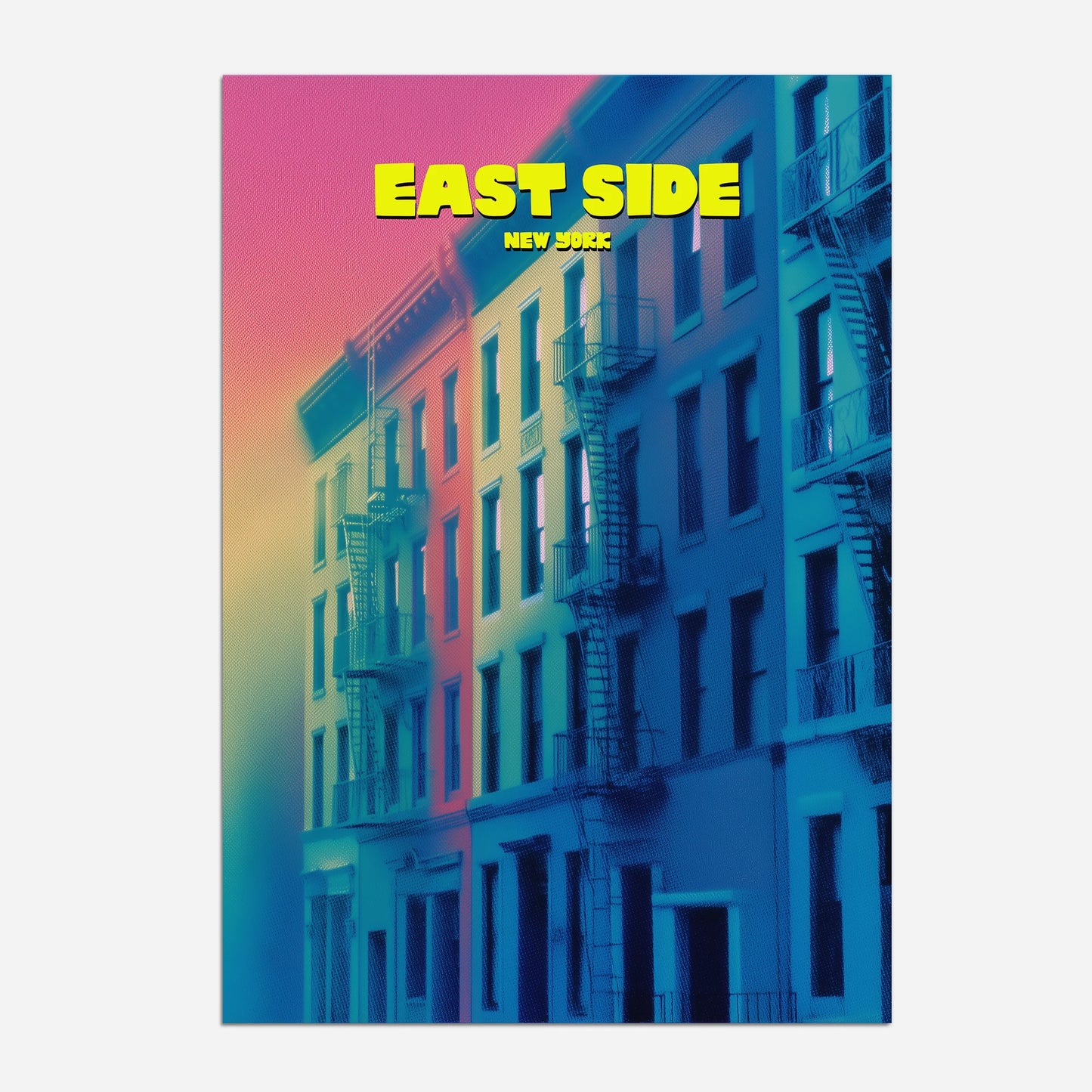 East Side New York Manhattan America Travel Poster
