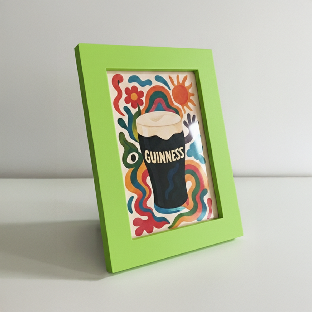 Magnetic Modular Solid Plastic Frame - Bright Green