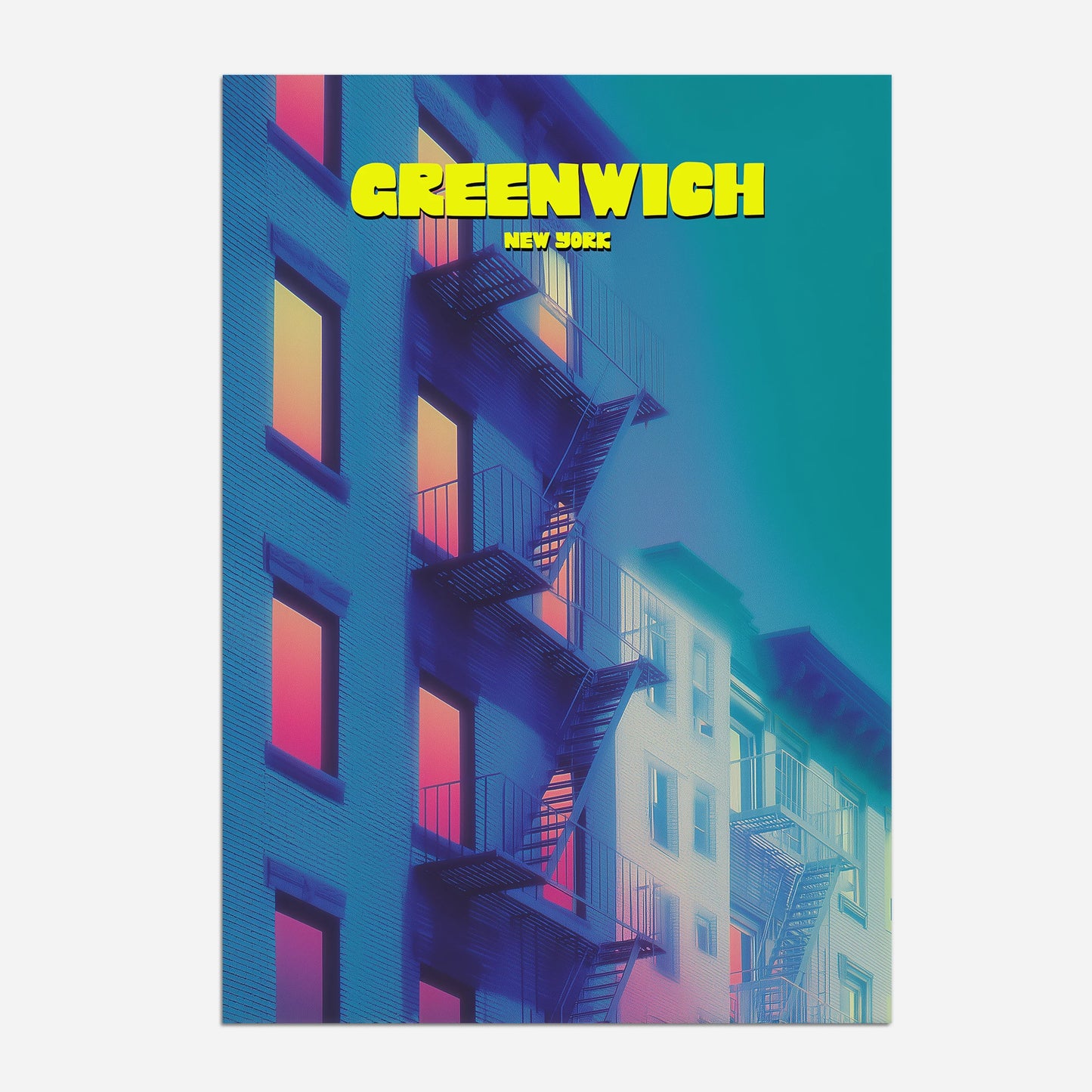 Greenwich New York Manhattan America Travel Poster