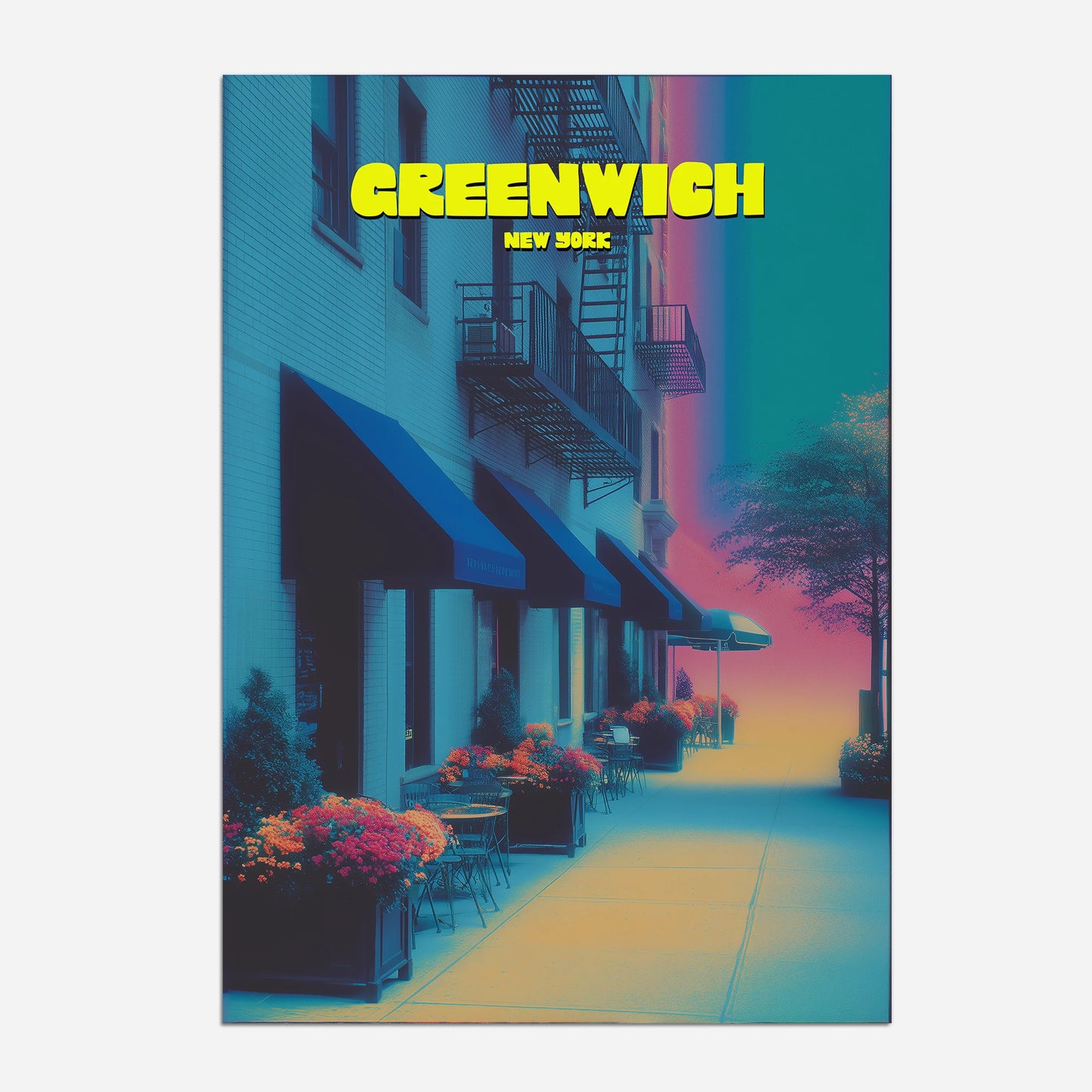 Greenwich New York Manhattan America Travel Poster