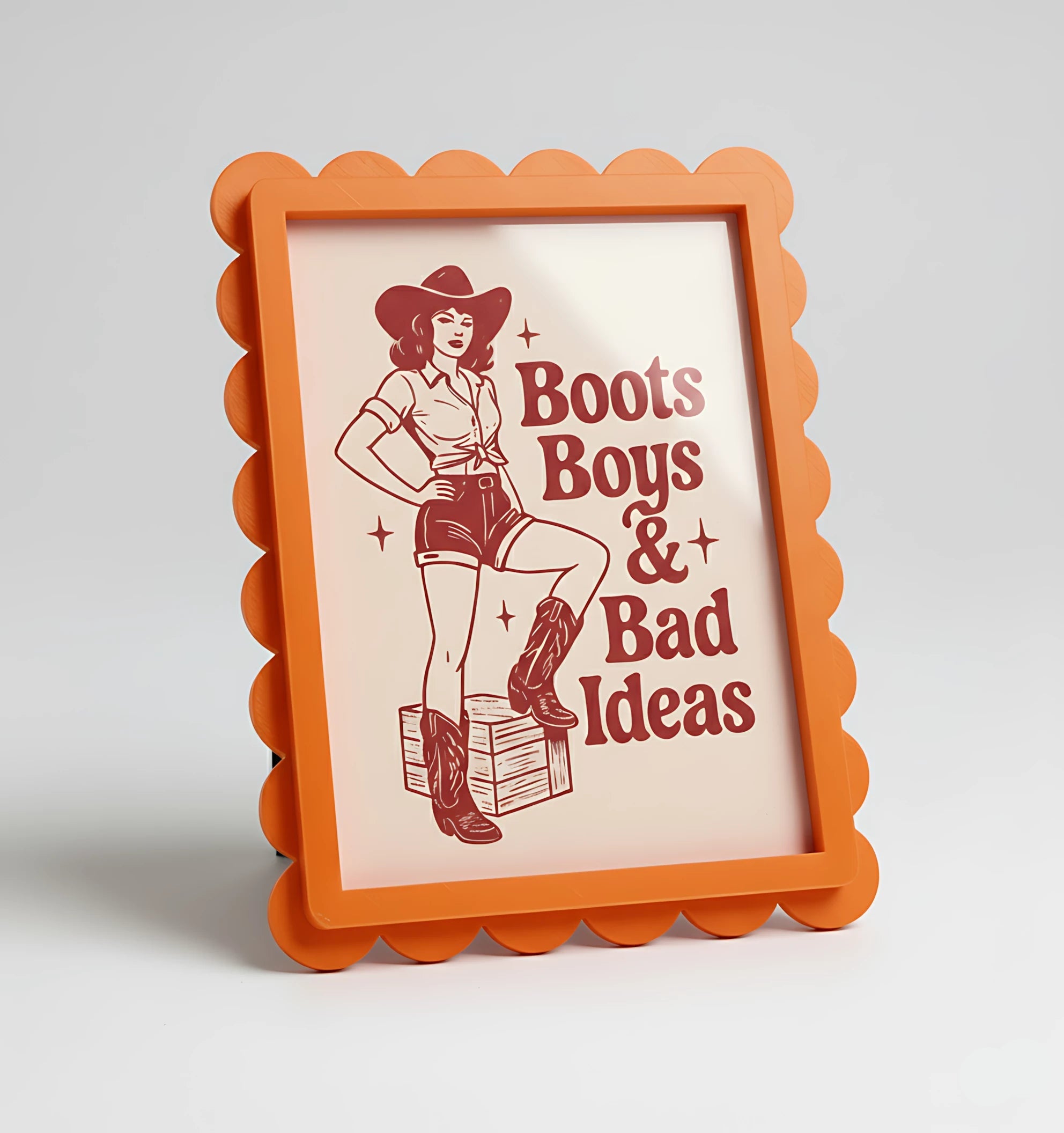 Magnetic Modular Scallop Plastic Frame - Blood Orange - 5x7 Inch