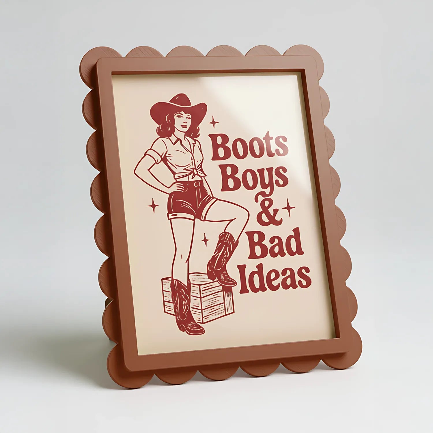 Magnetic Modular Scallop Plastic Frame - Brown - 5x7 Inch