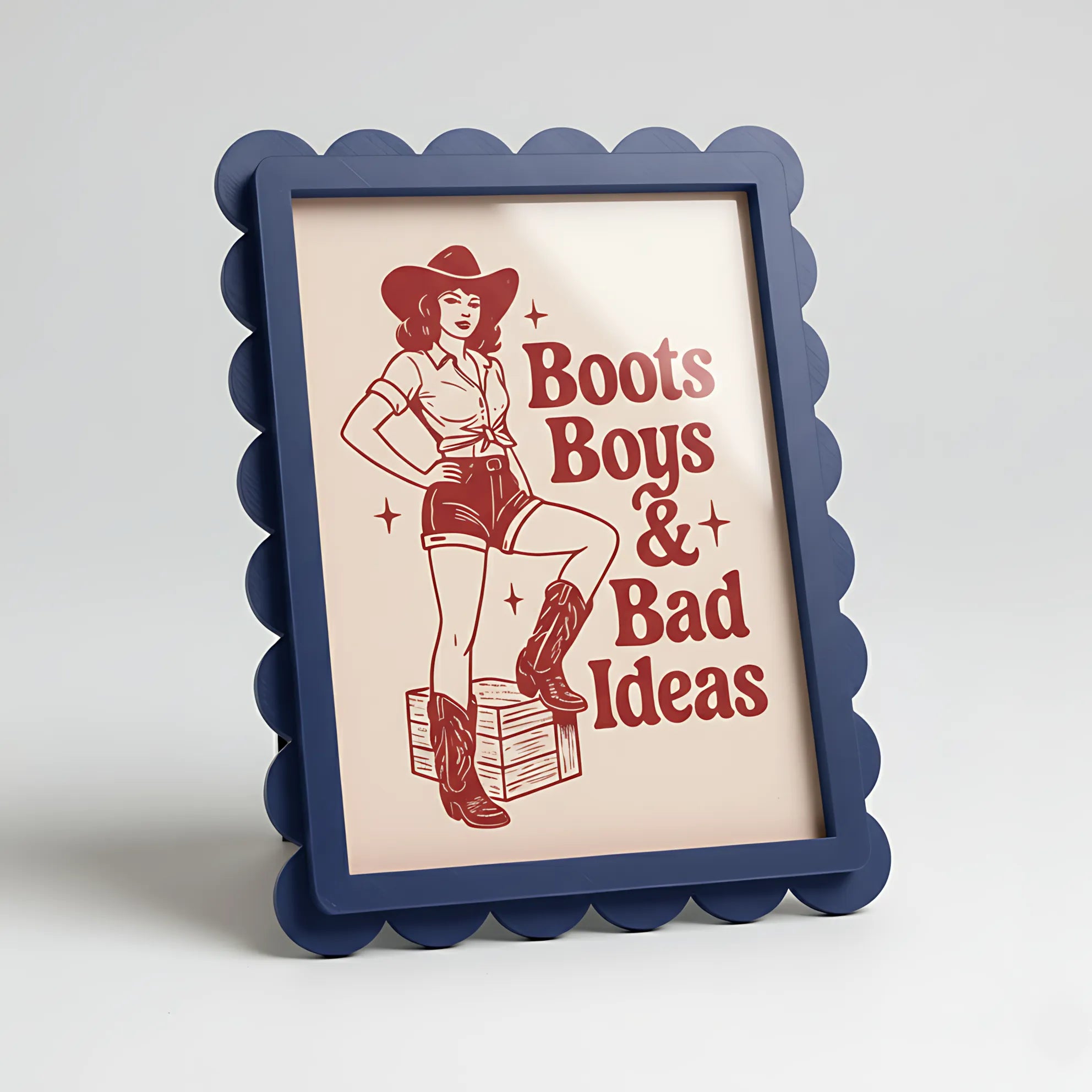 Magnetic Modular Scallop Plastic Frame - Dark Blue - 5x7 inch