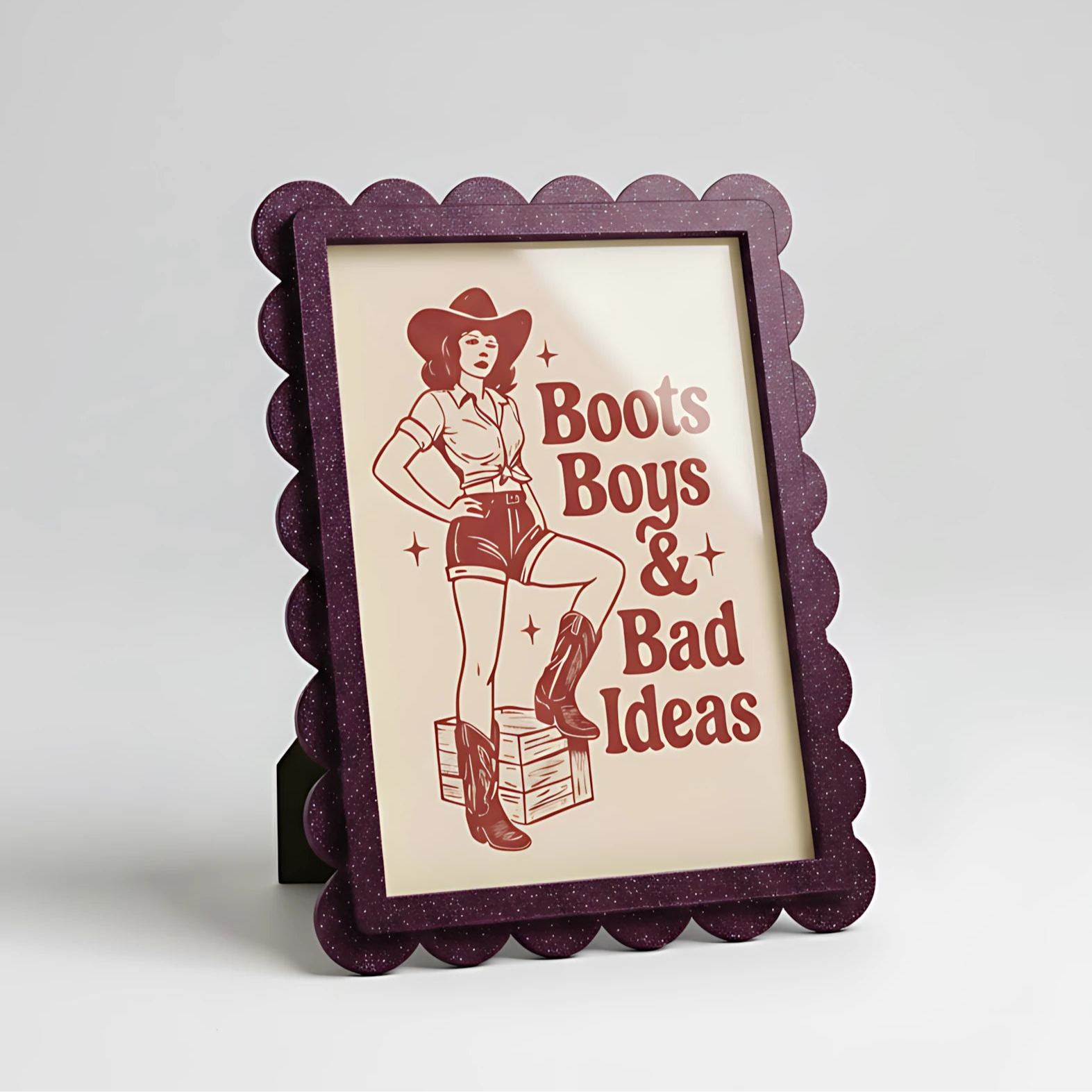Magnetic Modular Scallop Plastic Frame - Twinkling Purple - 5x7 Inch