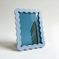 Magnetic Modular Wavey Plastic Frame - Light Blue - 5x7 Inch