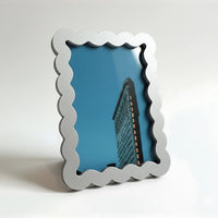 Magnetic Modular Wavey Plastic Frame - Silver Metal - 5x7 Inch